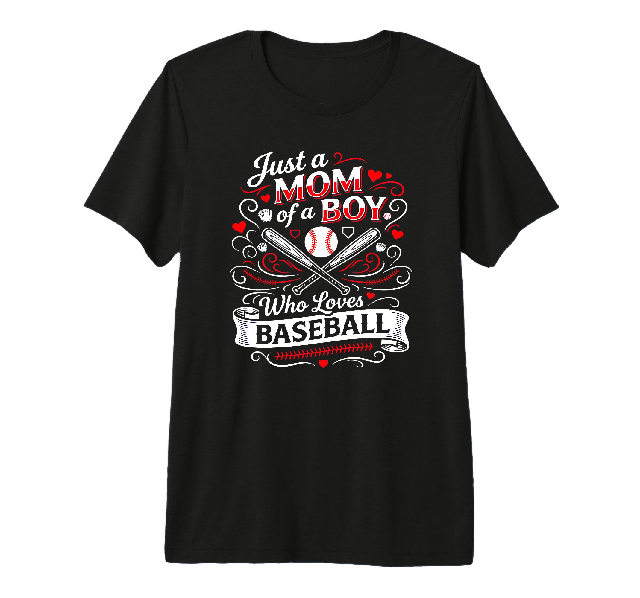 Just Mom Who Loves Baseball Mothers T-Shirt - Graphic Print for Adults - T-Shirt, Sweatshirt, Hoodie