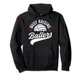 Busy Raising Ballers Volleyball Cheer Hoodie - Minimalist Print for Adults - T-Shirt, Sweatshirt, Hoodie