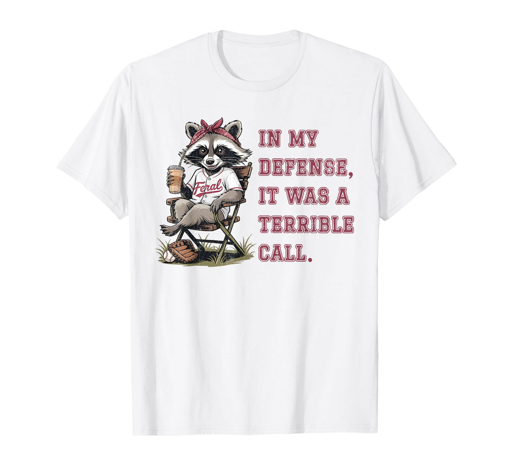 Feral Baseball Mom Funny Raccoon T-Shirt - Trendy Graphic for Adults - T-Shirt, Sweatshirt, Hoodie