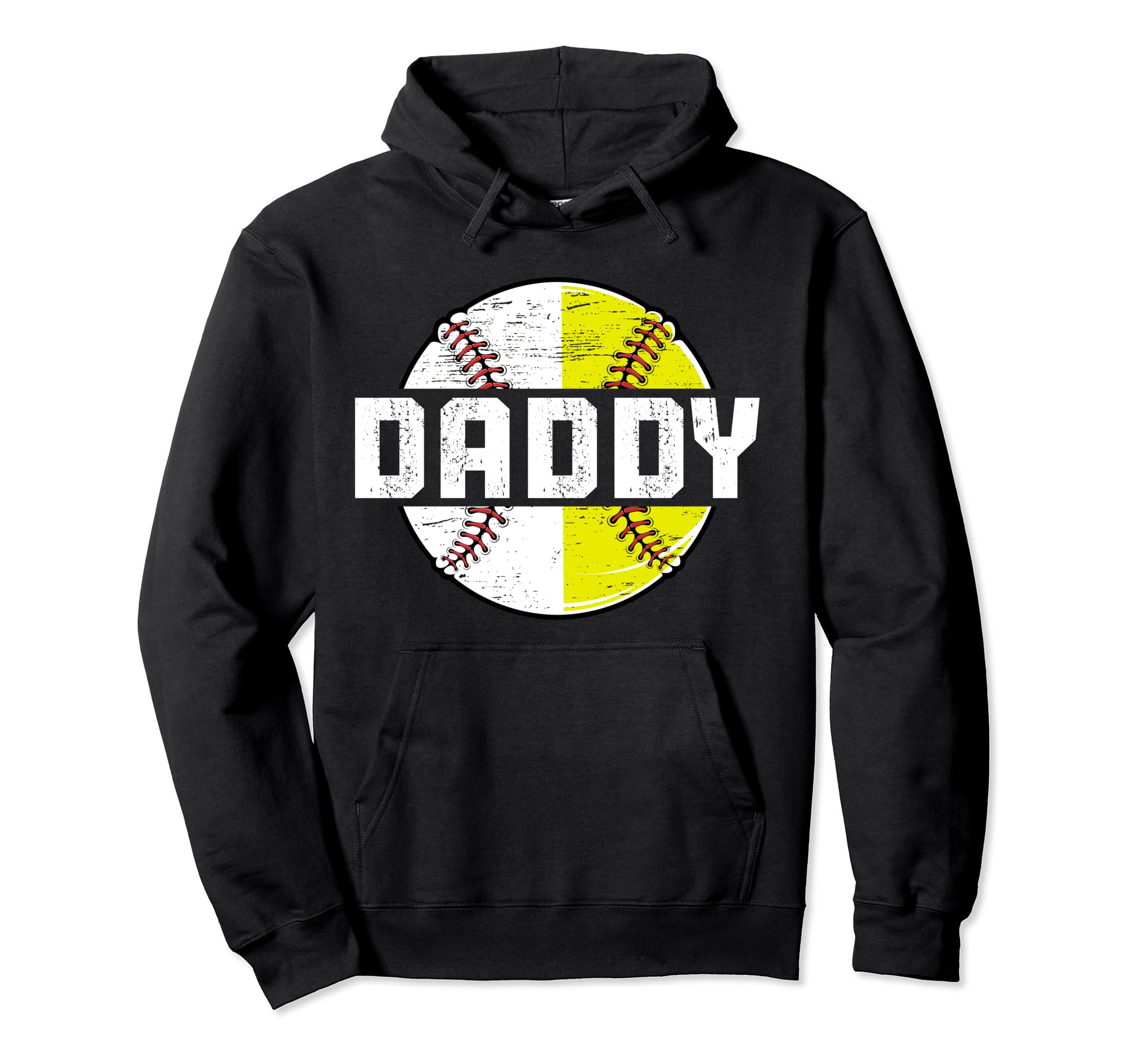 Daddy Softball Baseball Dad Baseball Hoodie - Trendy Graphic Men Women - T-Shirt, Sweatshirt, Hoodie