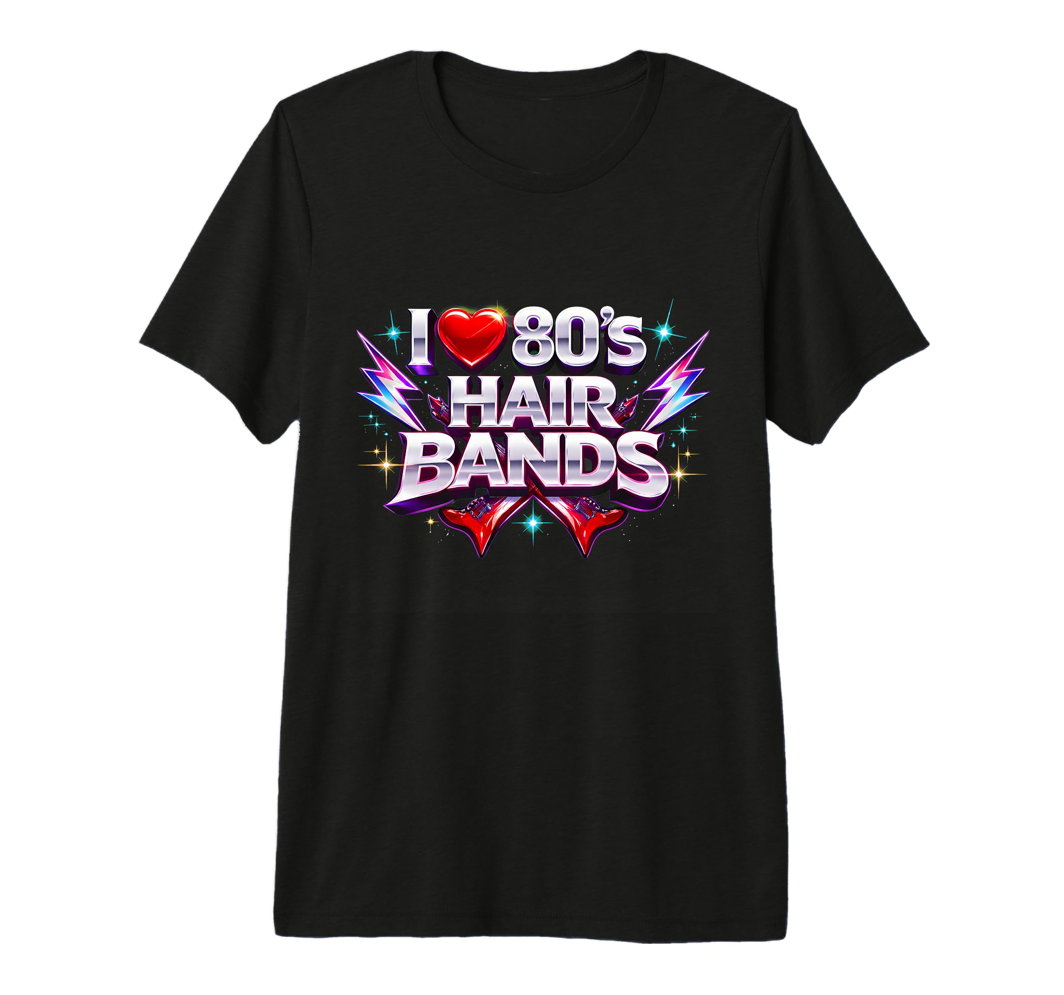 I Love 80S Hair Bands Rock Fun Throwback T-Shirt - Minimalist Print Unisex - T-Shirt, Sweatshirt, Hoodie