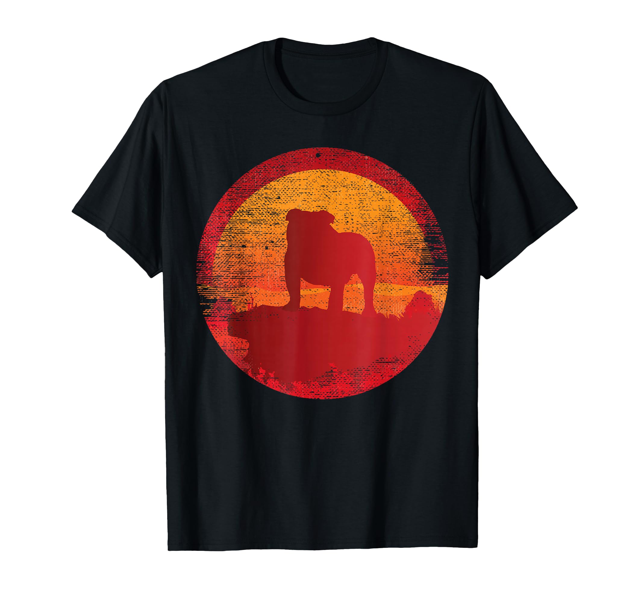British English Bulldog Sunset T-Shirt - Minimalist Print for Adults - T-Shirt, Sweatshirt, Hoodie