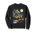 Armadillo Howling To Moon Meme Funny Sweatshirt - Minimalist Print Unisex - T-Shirt, Sweatshirt, Hoodie