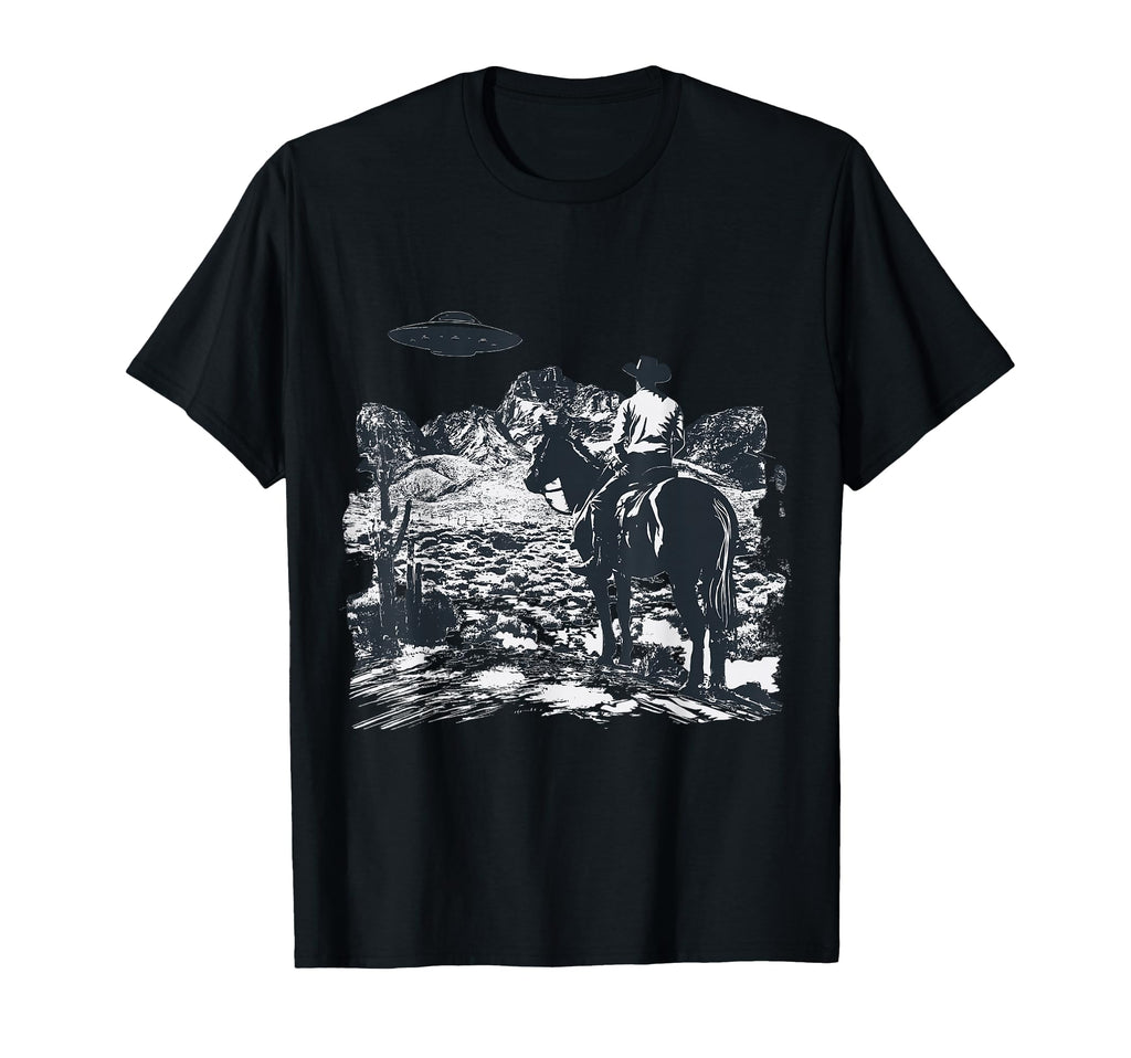 Western Ufo Cowboy Alien Spaceship T-Shirt - Graphic Print for Adults - T-Shirt, Sweatshirt, Hoodie