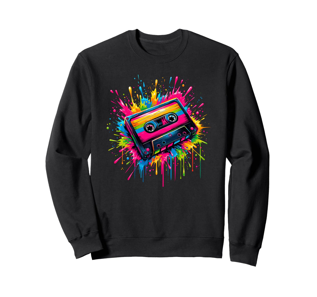 Splash Art Cassette Player Music Tape Sweatshirt - Novelty Apparel Unisex - T-Shirt, Sweatshirt, Hoodie