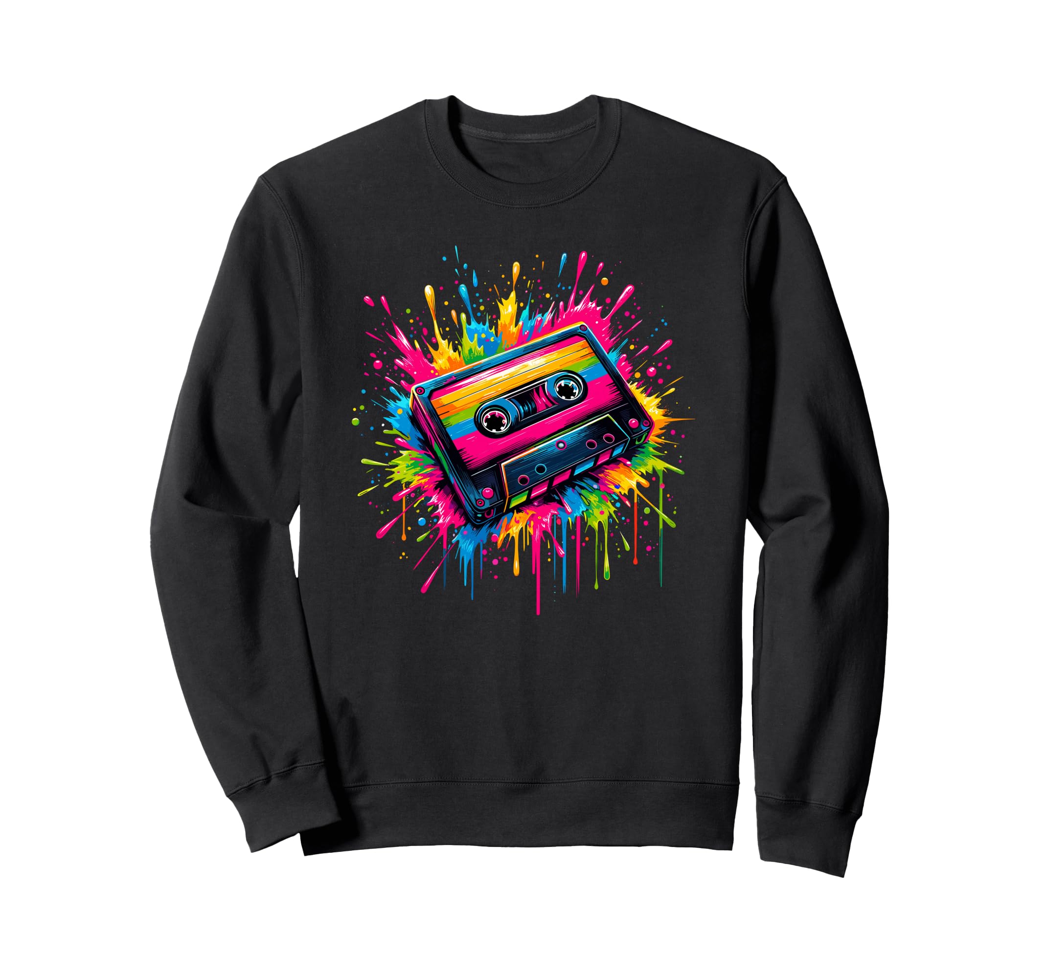 Splash Art Cassette Player Music Tape Sweatshirt - Novelty Apparel Unisex - T-Shirt, Sweatshirt, Hoodie