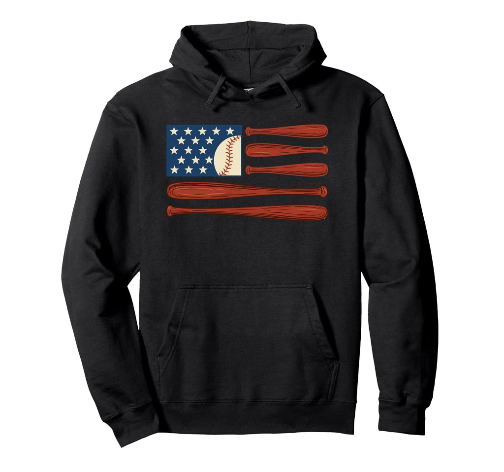 American Flag Baseball 4Th July Hoodie - Streetwear Style Men Women - T-Shirt, Sweatshirt, Hoodie