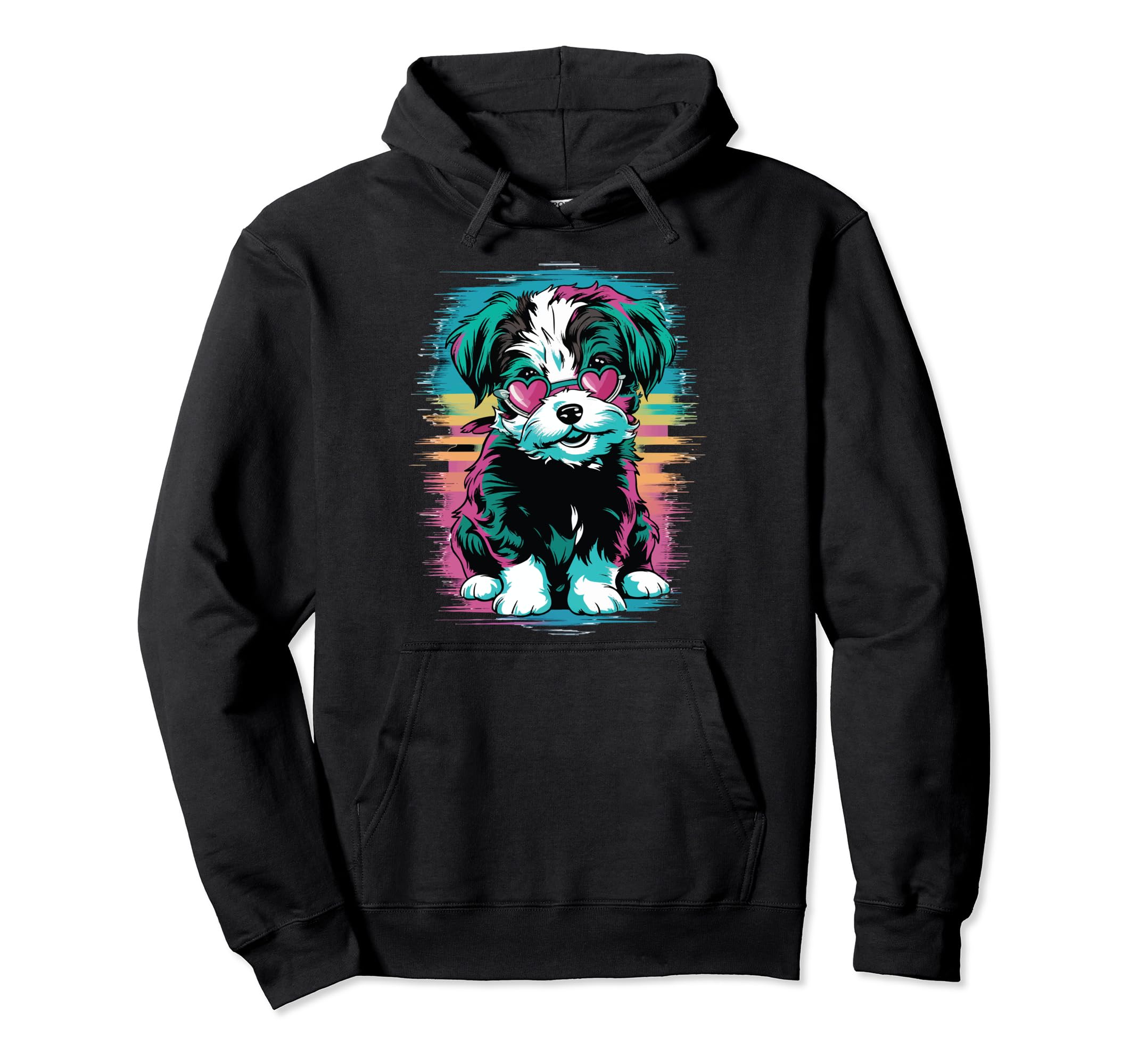Maltese Shih Tzu Vaporwave Aesthetic Hoodie - Graphic Print Men Women - T-Shirt, Sweatshirt, Hoodie