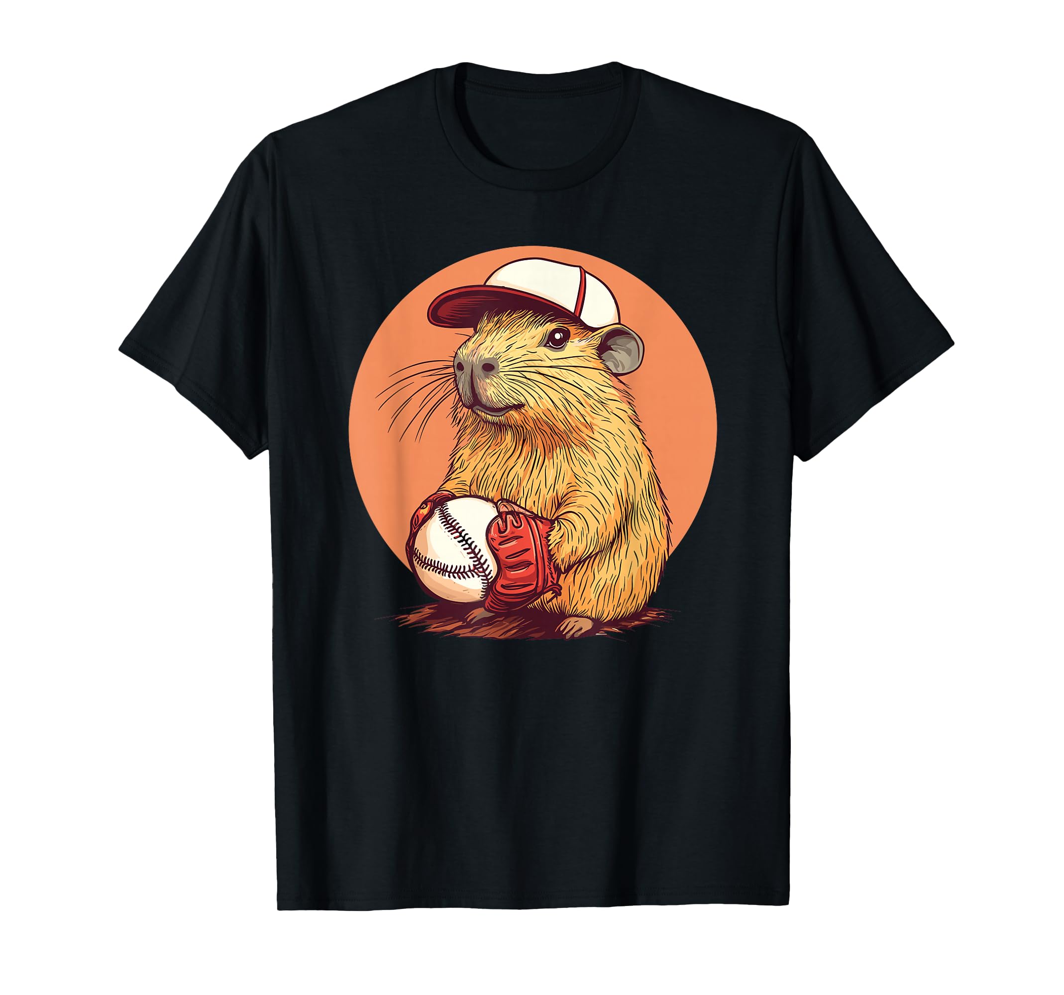 Capybara Baseball Player Cap T-Shirt - Aesthetic Graphic for Adults - T-Shirt, Sweatshirt, Hoodie