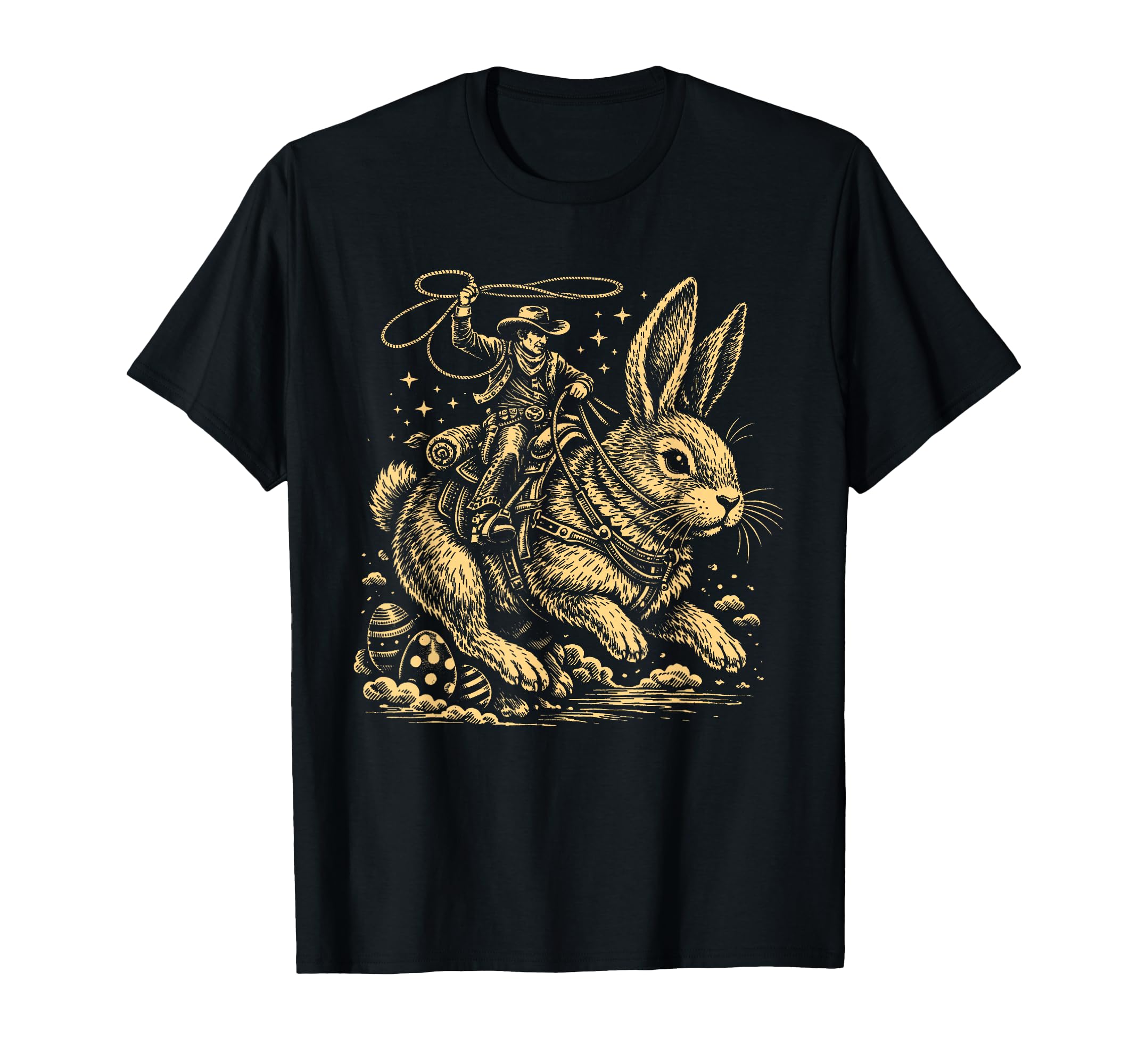 Funny Cowboy Easter Bunny Western Howdy T-Shirt - Unique Graphic Men Women - T-Shirt, Sweatshirt, Hoodie