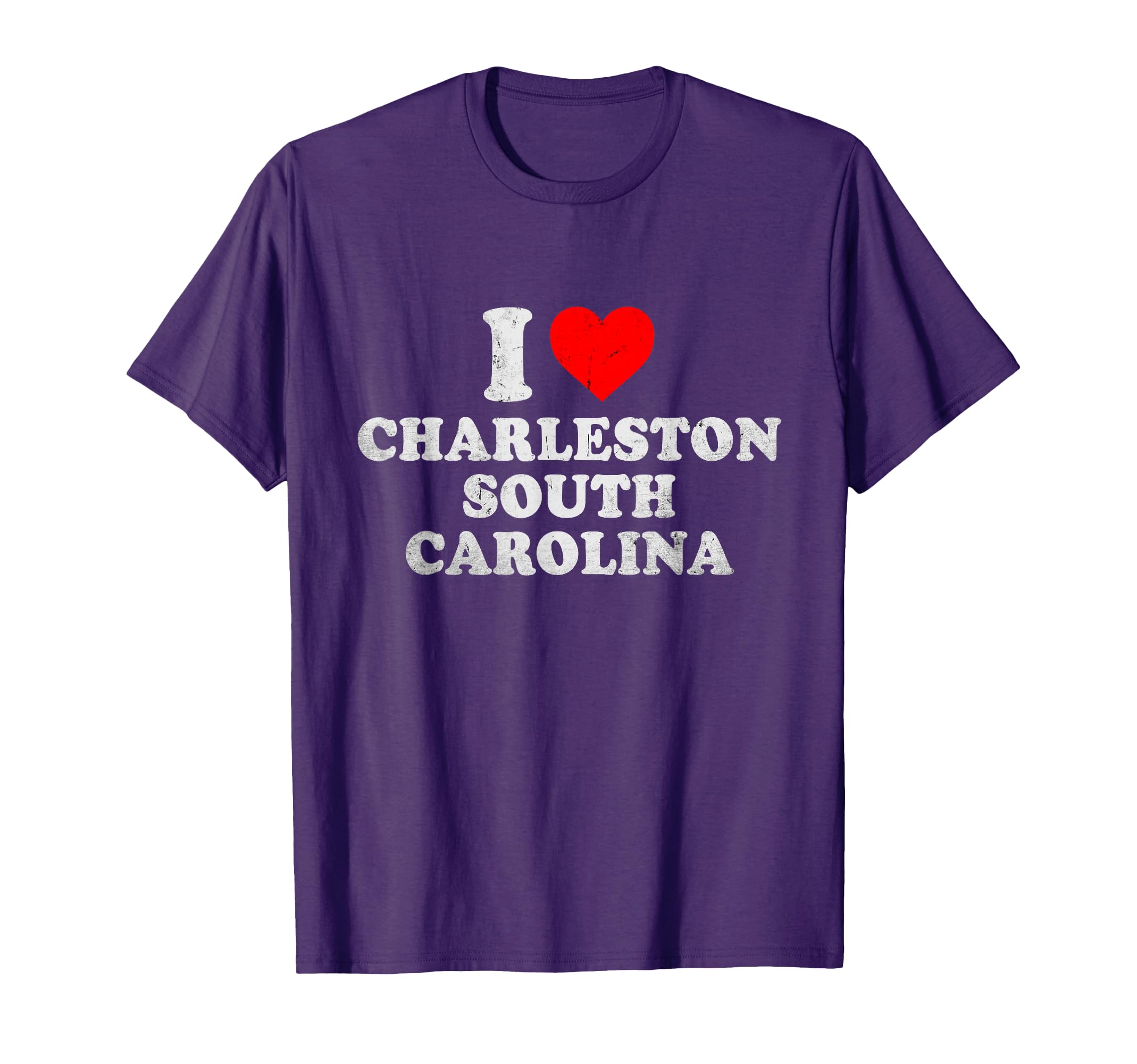I Love Charleston Sc Distressed T-Shirt - Casual Everyday Wear for Adults - T-Shirt, Sweatshirt, Hoodie