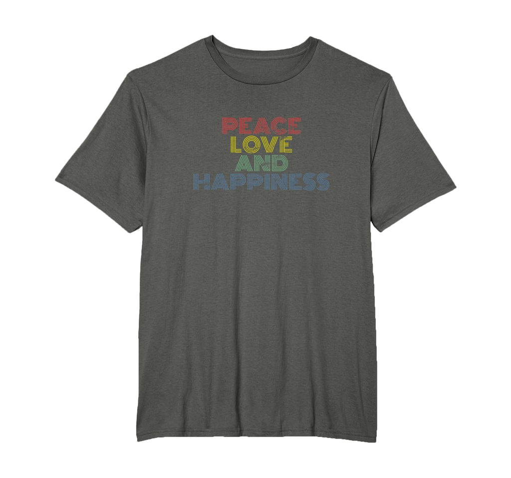 Peace Love Happiness Rainbow T-Shirt - Streetwear Style for Adults - T-Shirt, Sweatshirt, Hoodie