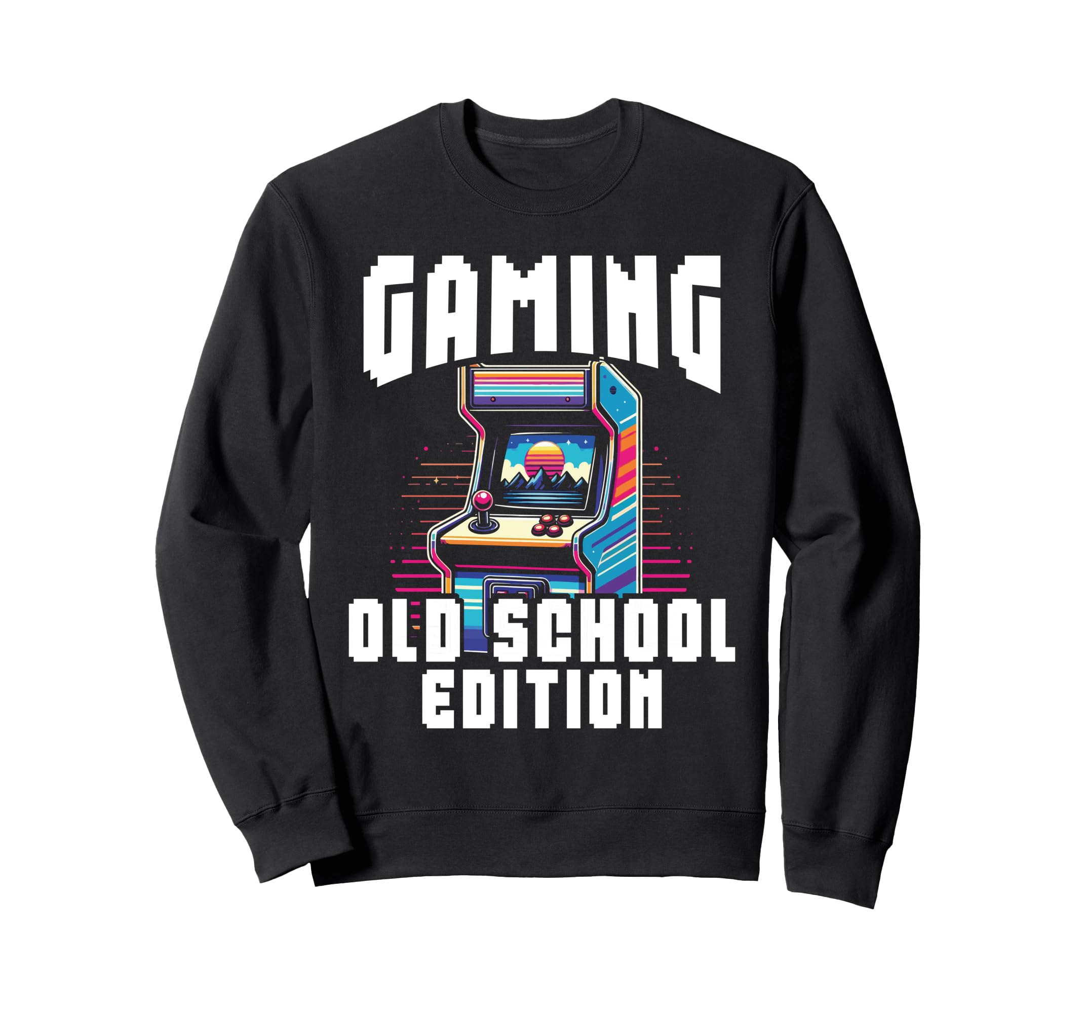 80S Arcade Nostalgia Pixel Art Sweatshirt - Aesthetic Graphic for Adults - T-Shirt, Sweatshirt, Hoodie
