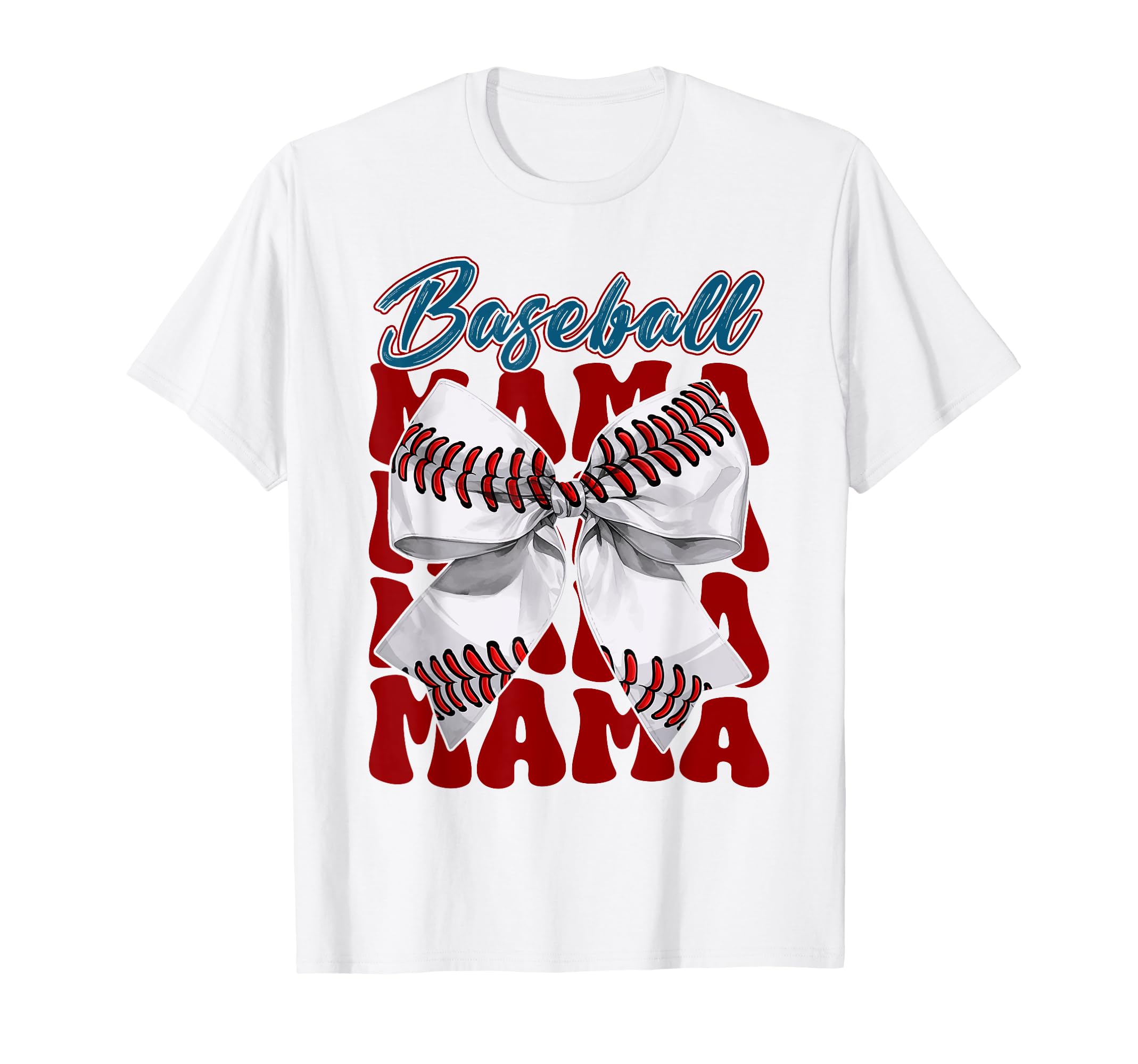 Baseball Mama Bow Baseball Mom Mothers T-Shirt - Fun Novelty Design Unisex - T-Shirt, Sweatshirt, Hoodie