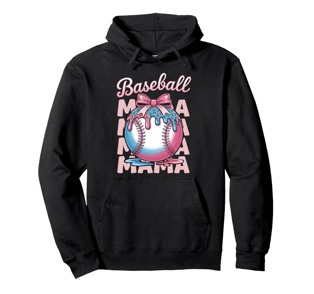 Baseball Mama Coquette Ribbon Ice Cream Hoodie - Graphic Print for Adults - T-Shirt, Sweatshirt, Hoodie
