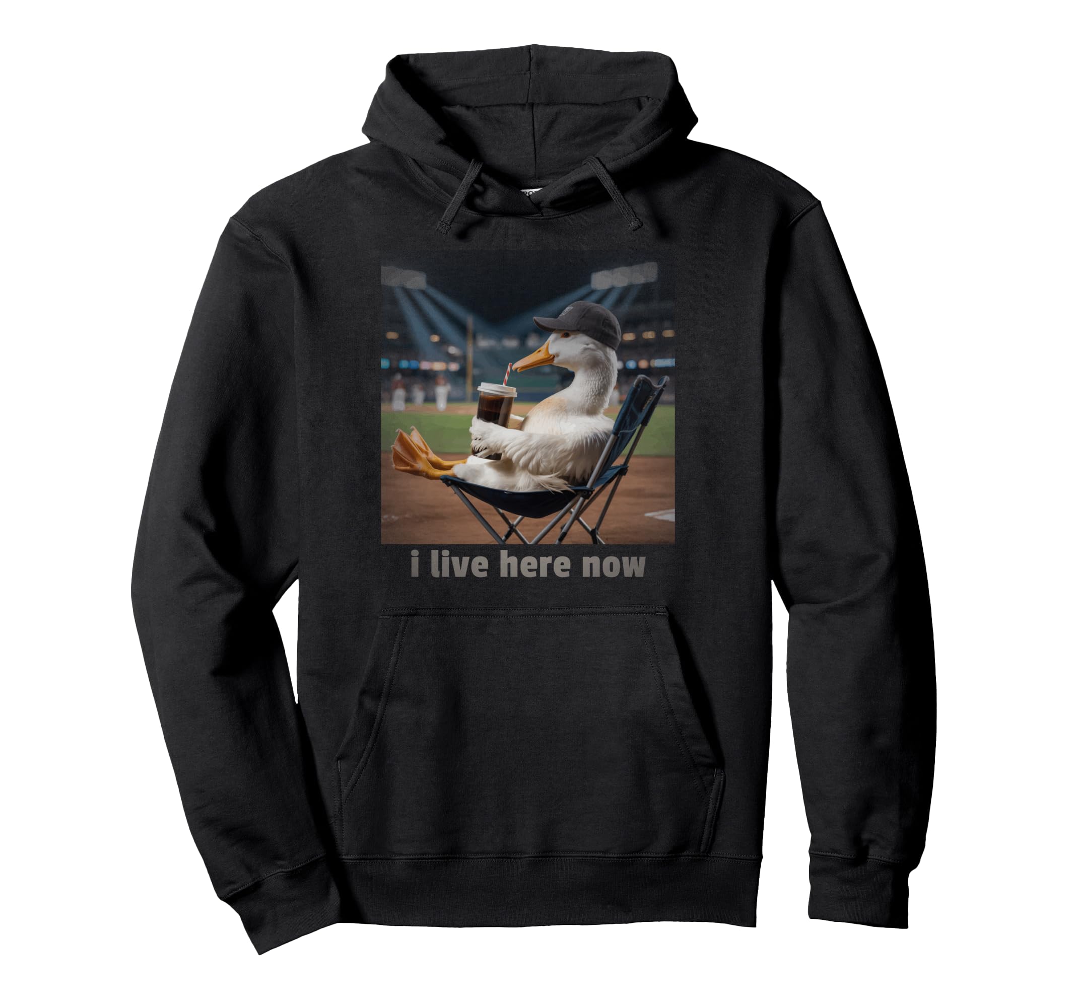 Silly Goose I Live Here Now Baseball Mom Hoodie - Graphic Print Unisex - T-Shirt, Sweatshirt, Hoodie