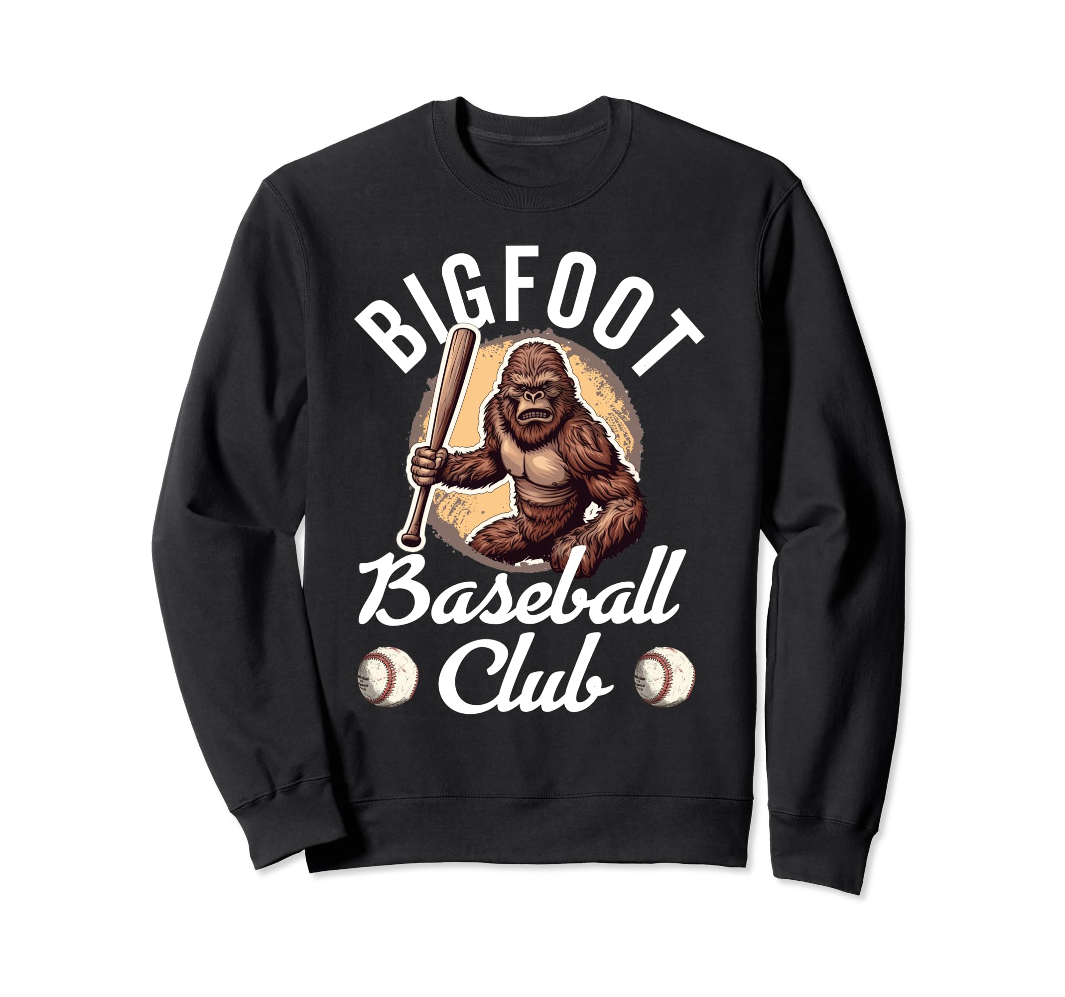 Bigfoot Baseball Dad Sasquatch Sweatshirt - Graphic Print for Adults - T-Shirt, Sweatshirt, Hoodie