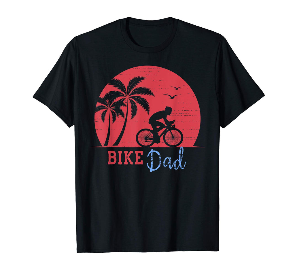 Bike Dad Red Sunset T-Shirt - Minimalist Print Men Women - T-Shirt, Sweatshirt, Hoodie