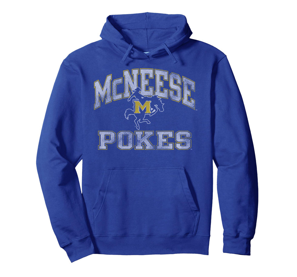 Mcneese State Cowboys Worn Blue Hoodie - Trendy Graphic for Adults - T-Shirt, Sweatshirt, Hoodie