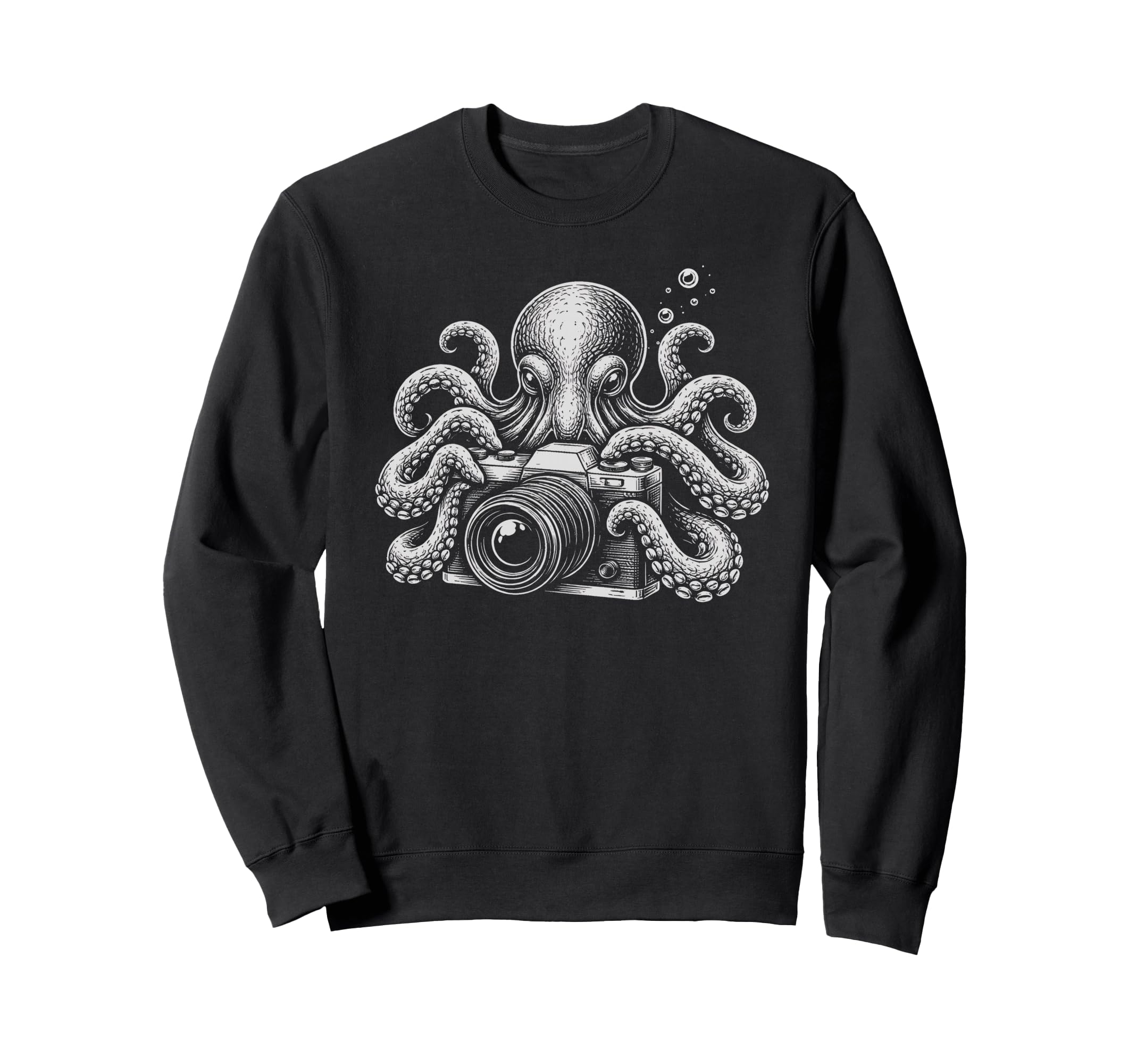 Photographer Octopus Camera Art Sweatshirt - Streetwear Style for Adults - T-Shirt, Sweatshirt, Hoodie