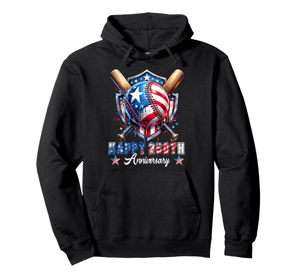Happy 250Th Anniversary 4Th July Dripped Hoodie - Novelty Apparel Unisex - T-Shirt, Sweatshirt, Hoodie