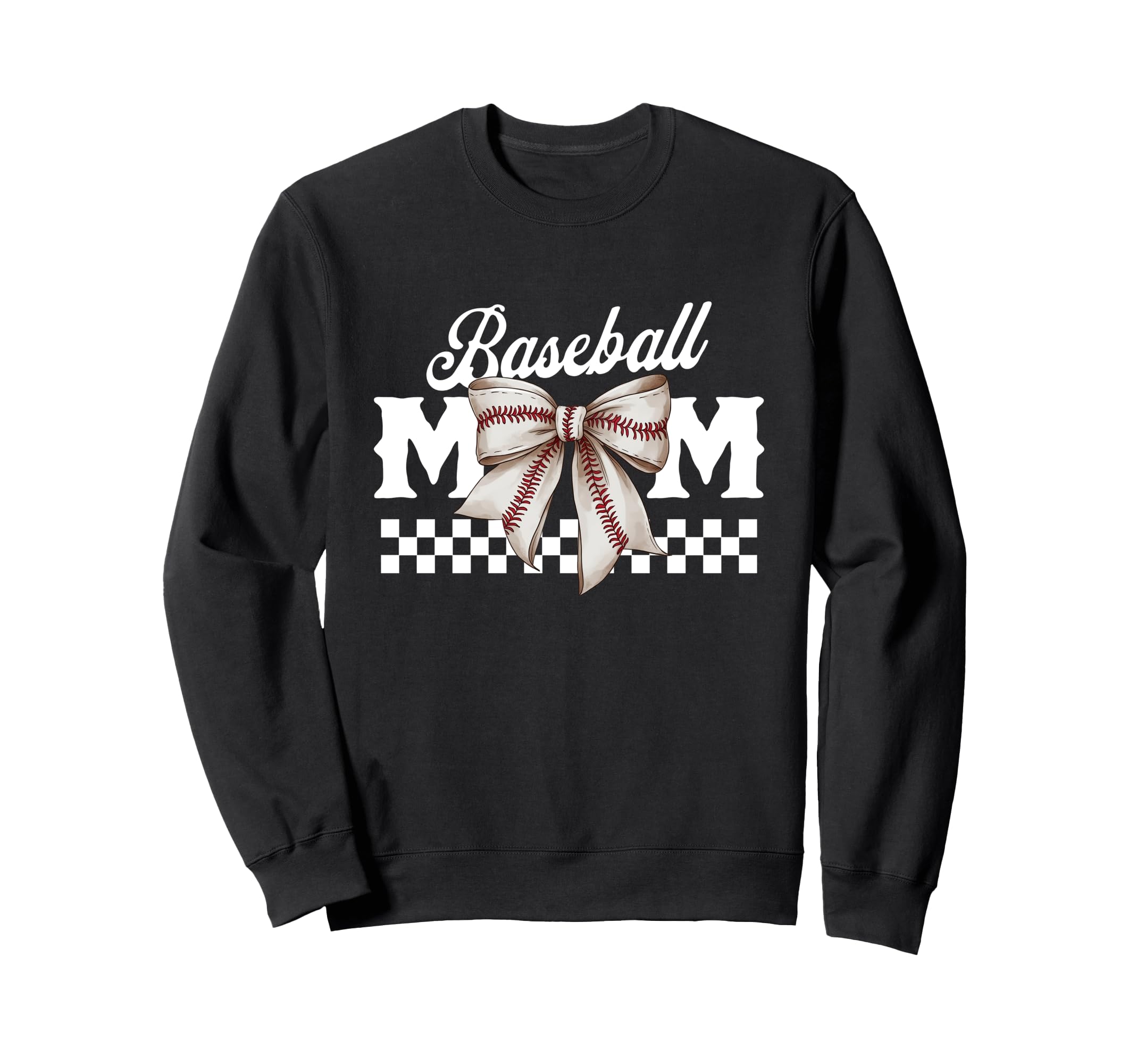 Baseball Mom Coquette Bow Mama Sweatshirt - Minimalist Print for Adults - T-Shirt, Sweatshirt, Hoodie