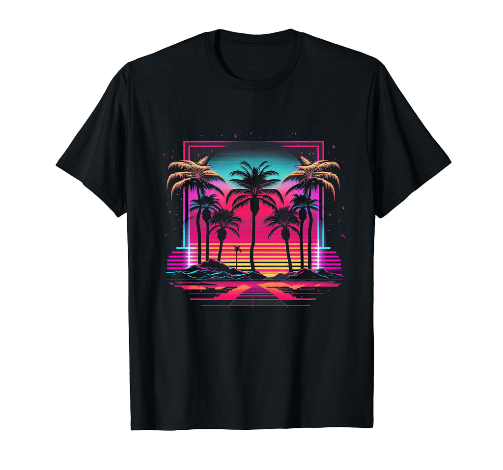 Palm Tree Vaporwave Retrowave Aesthetic T-Shirt - Graphic Print Men Women - T-Shirt, Sweatshirt, Hoodie
