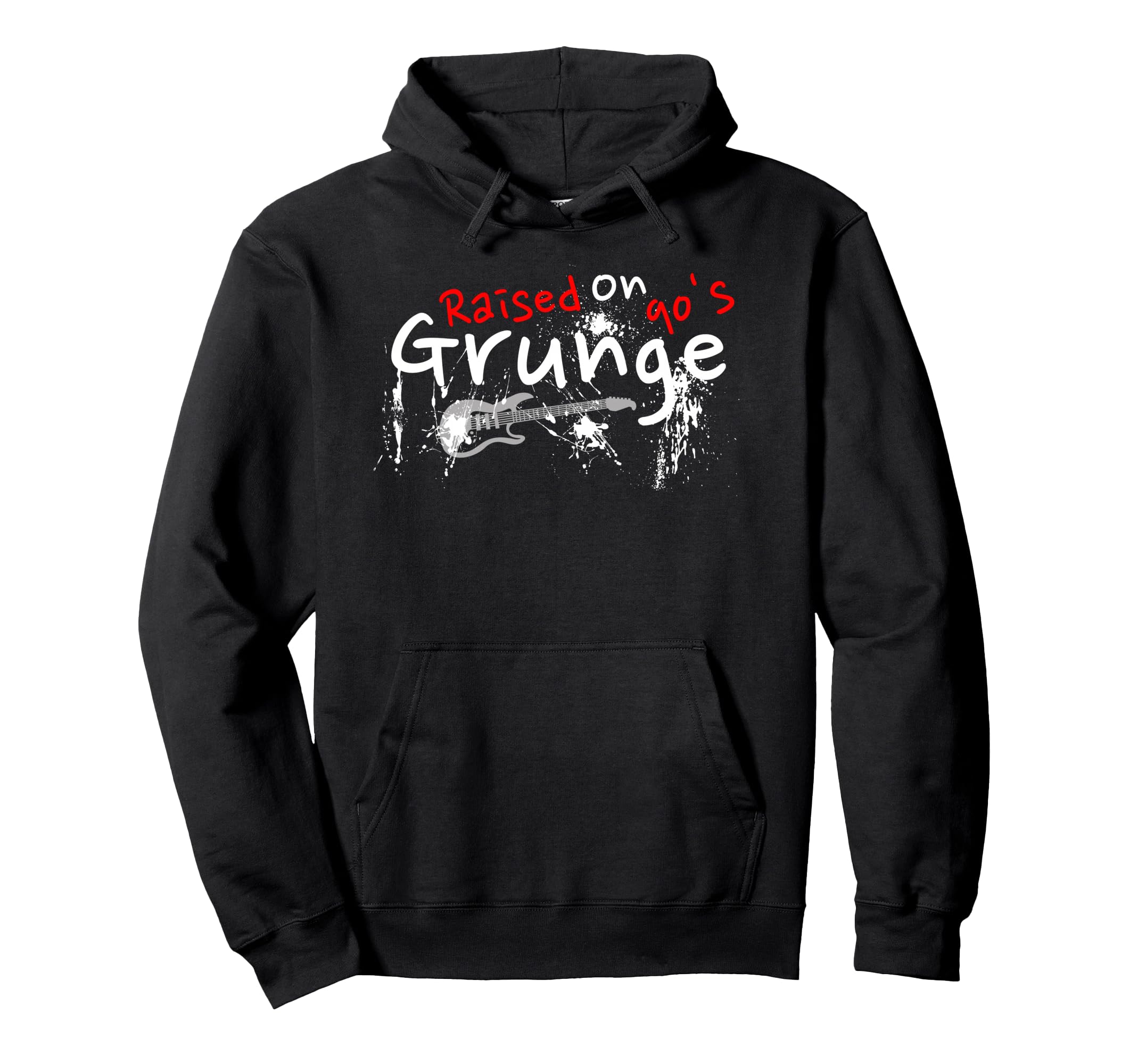 Raised 90S Grunge Rock Music Lover Hoodie - Minimalist Print Unisex - T-Shirt, Sweatshirt, Hoodie