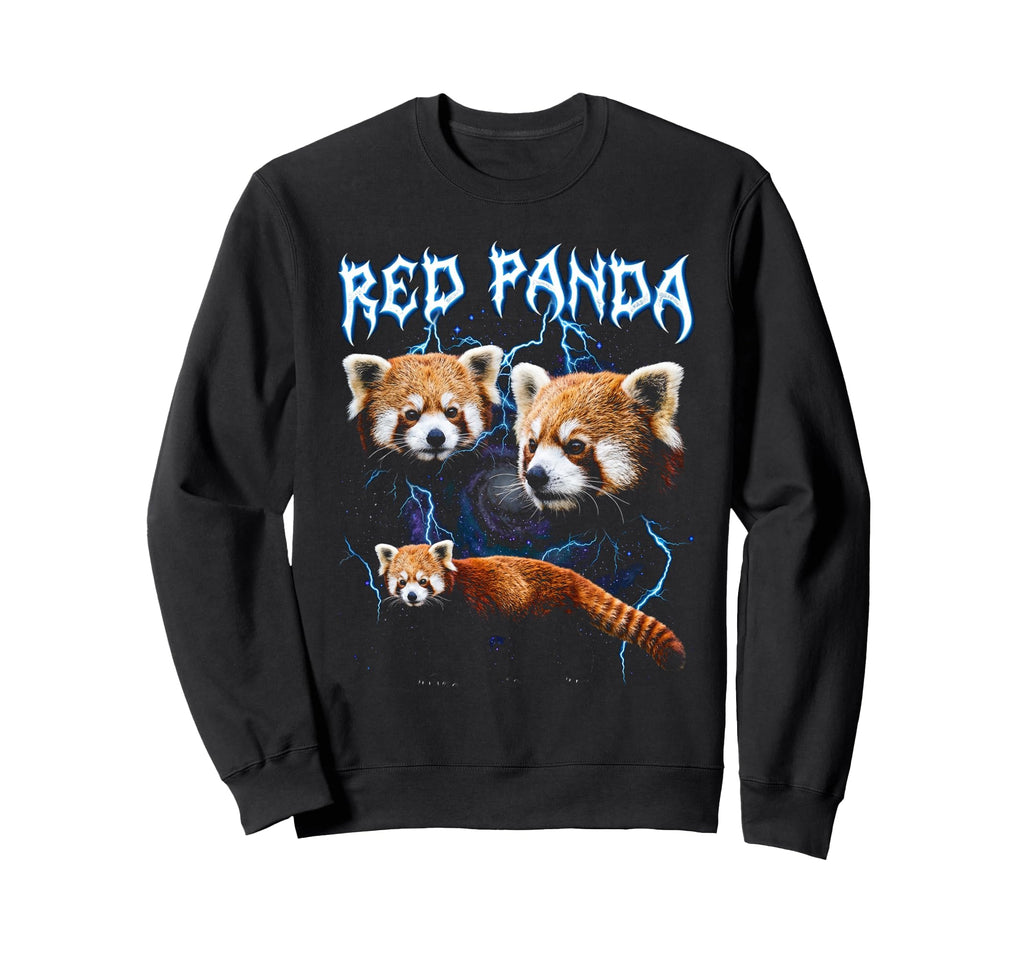 Red Panda 90S Heavy Metal Red Sweatshirt - Minimalist Print for Adults - T-Shirt, Sweatshirt, Hoodie