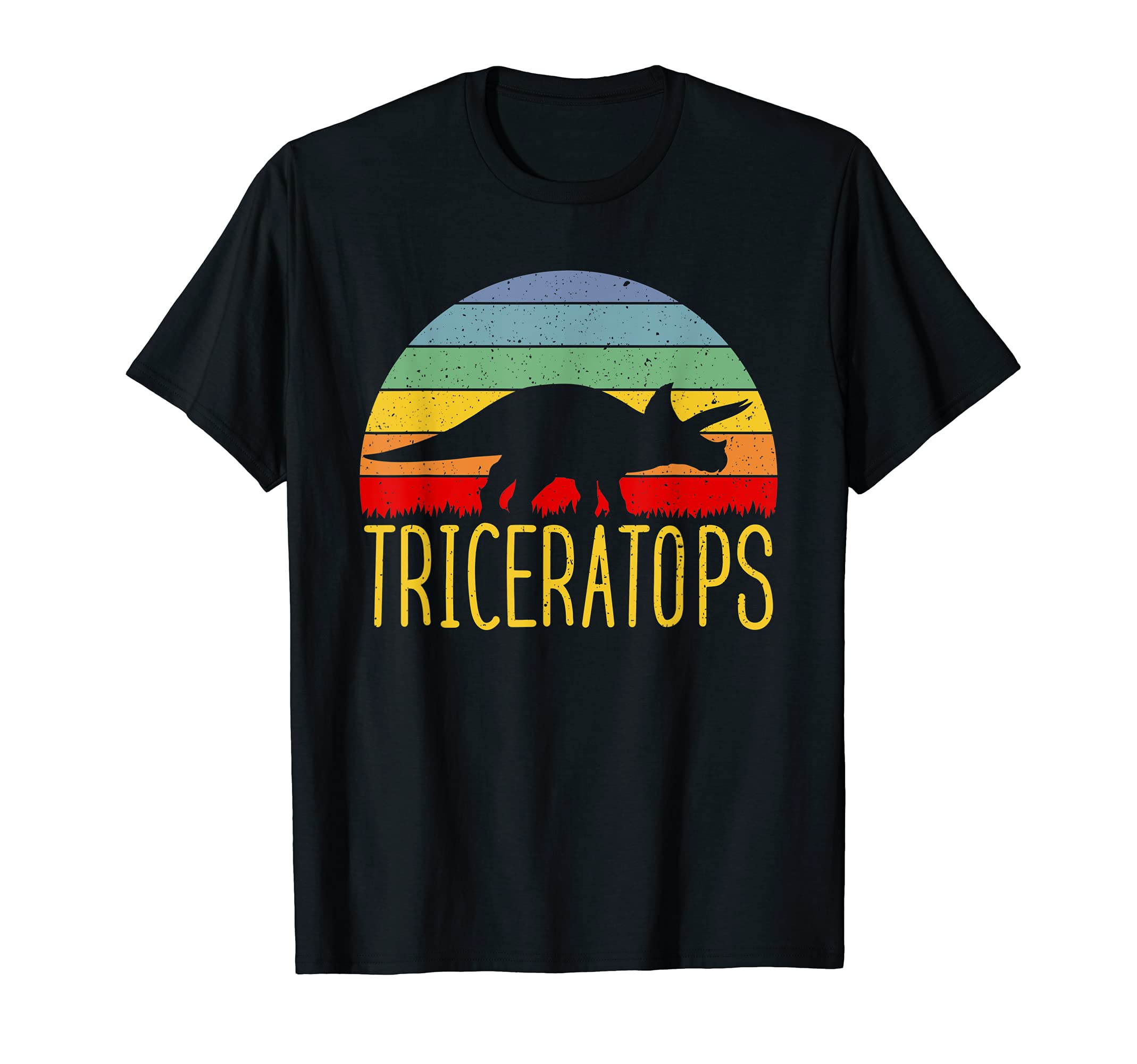 Triceratops Sunset Dinosaur Paleontology T-Shirt - Graphic Print for Adults - T-Shirt, Sweatshirt, Hoodie