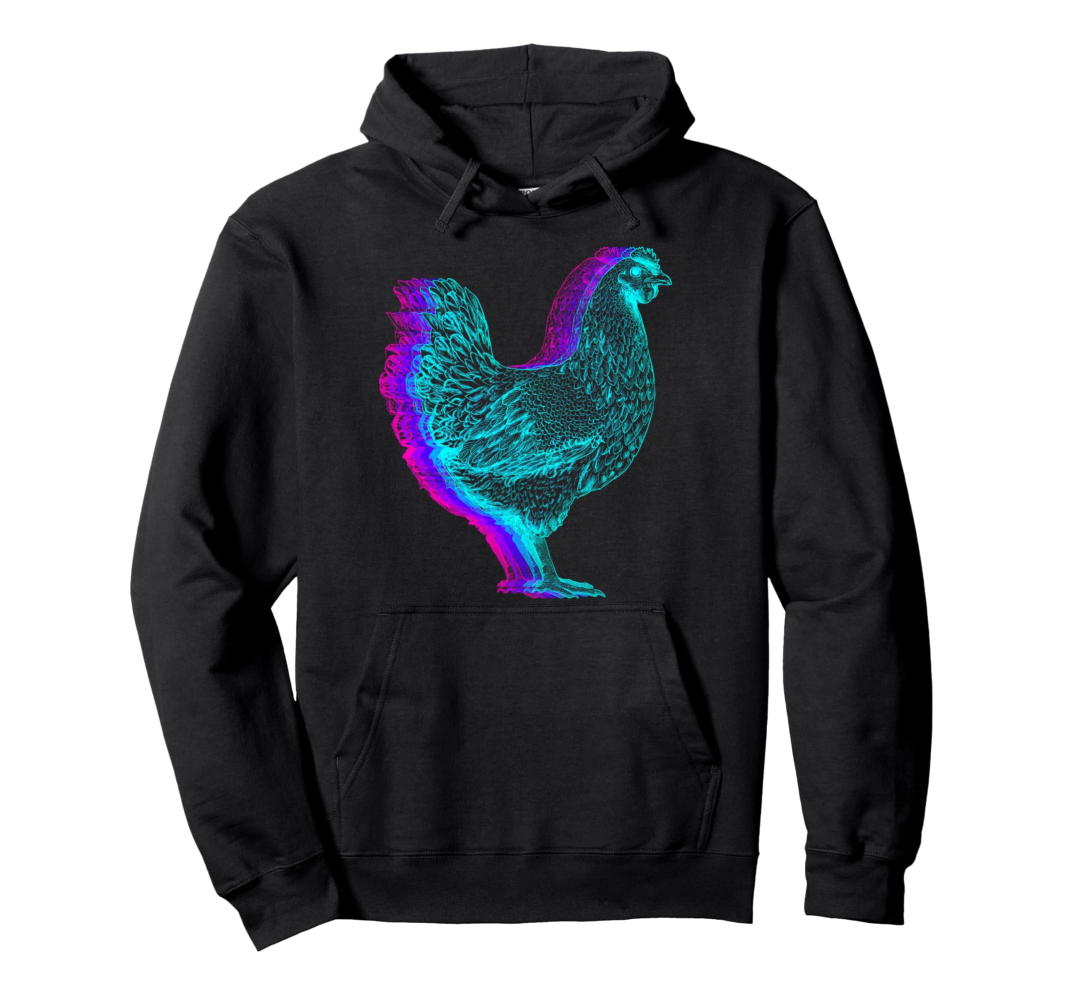 Chicken Farm Farmer Vaporwave Hoodie - Fun Novelty Design Unisex - T-Shirt, Sweatshirt, Hoodie