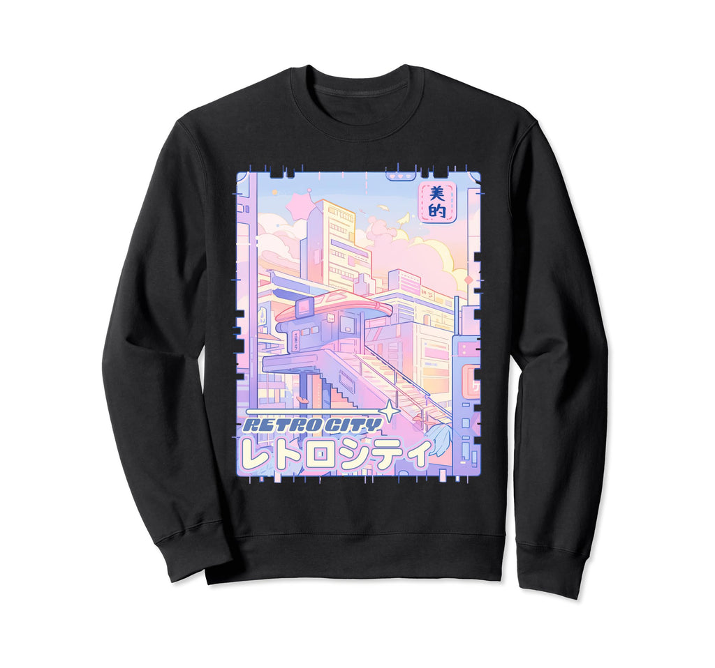 Y2K City Pop 90S Anime Pastel Sweatshirt - Aesthetic Graphic Unisex - T-Shirt, Sweatshirt, Hoodie