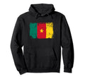 Cameroon Flag Distressed Hoodie - Minimalist Print for Adults - T-Shirt, Sweatshirt, Hoodie