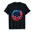 July 4Th Patriotic Peace Sign Hippie T-Shirt - Streetwear Style for Adults - T-Shirt, Sweatshirt, Hoodie