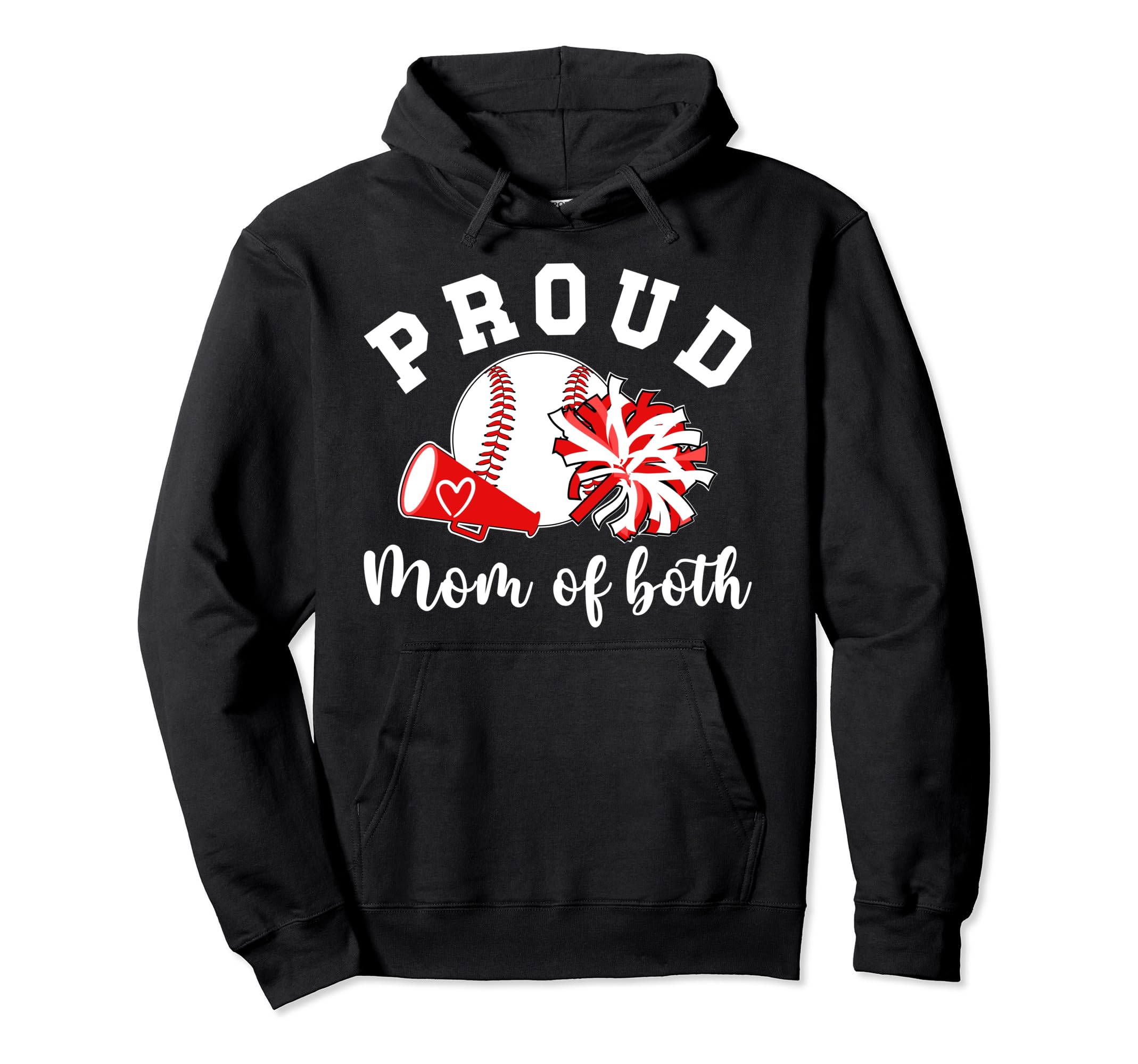 Mom Both Proud Baseball And Cheer Mom Hoodie - Minimalist Print Unisex - T-Shirt, Sweatshirt, Hoodie