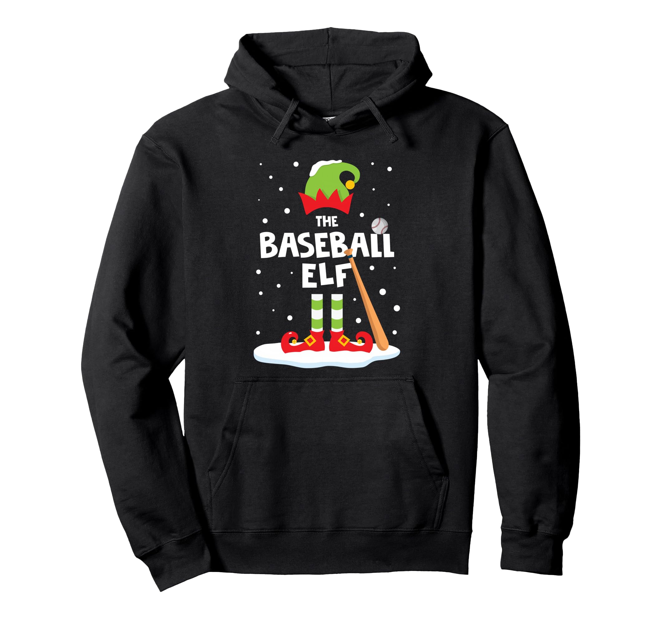 Funny Baseball Elf Matching Family Party Hoodie - Minimalist Print Unisex - T-Shirt, Sweatshirt, Hoodie