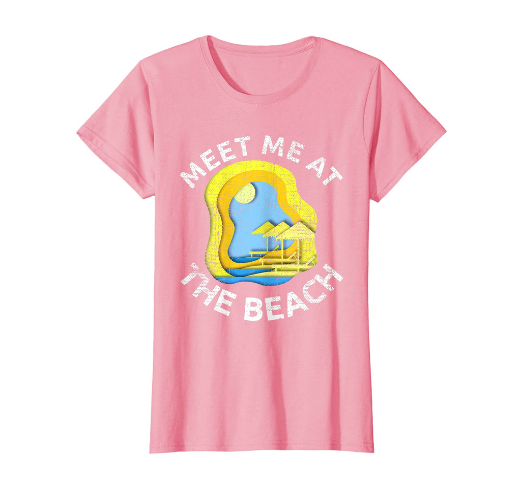 Womens Meet Me Beach Summer Distressed T-Shirt - Novelty Apparel Men Women - T-Shirt, Sweatshirt, Hoodie