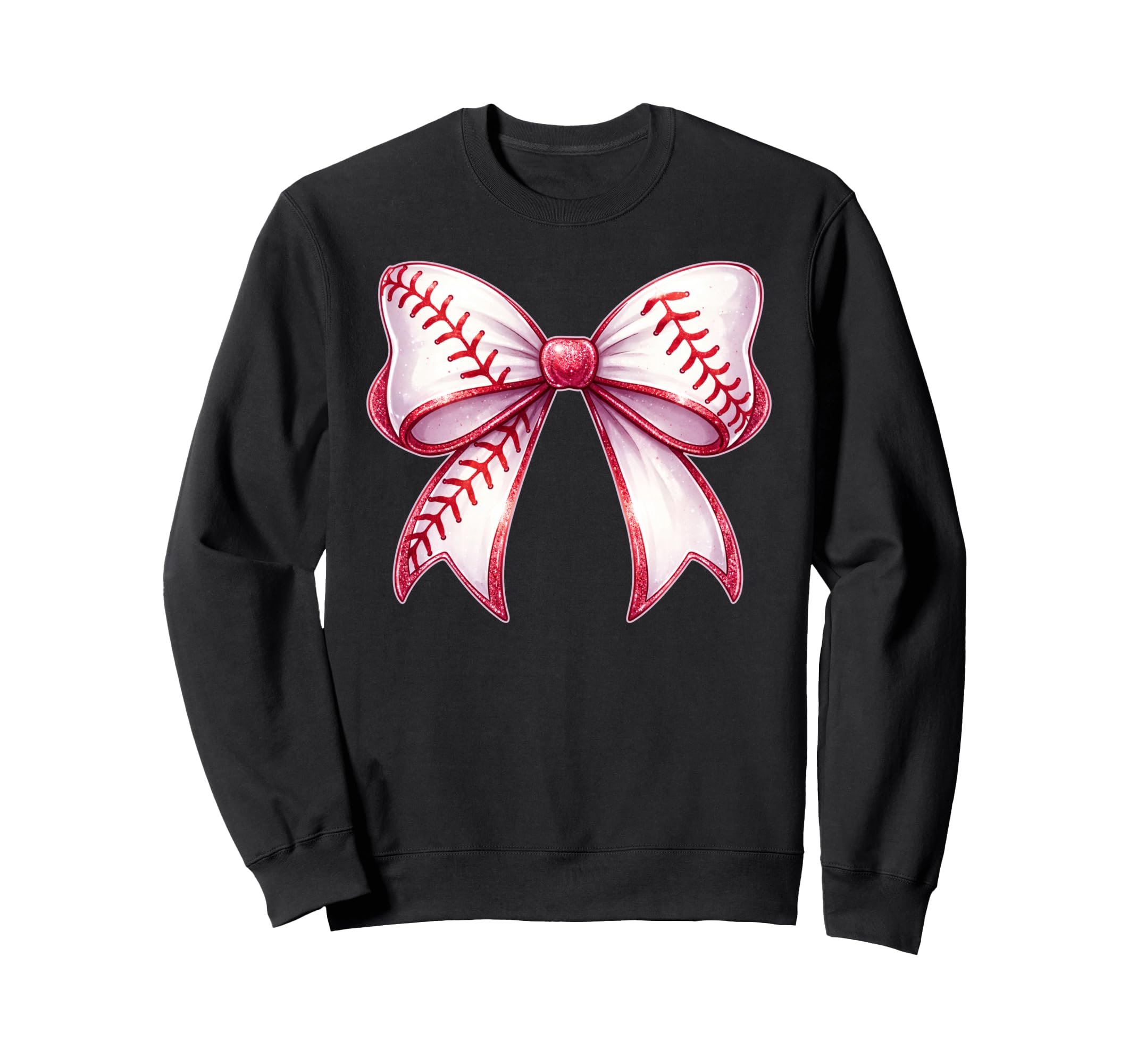 Baseball Bow Baseball Mom Mama Sweatshirt - Graphic Print Men Women - T-Shirt, Sweatshirt, Hoodie