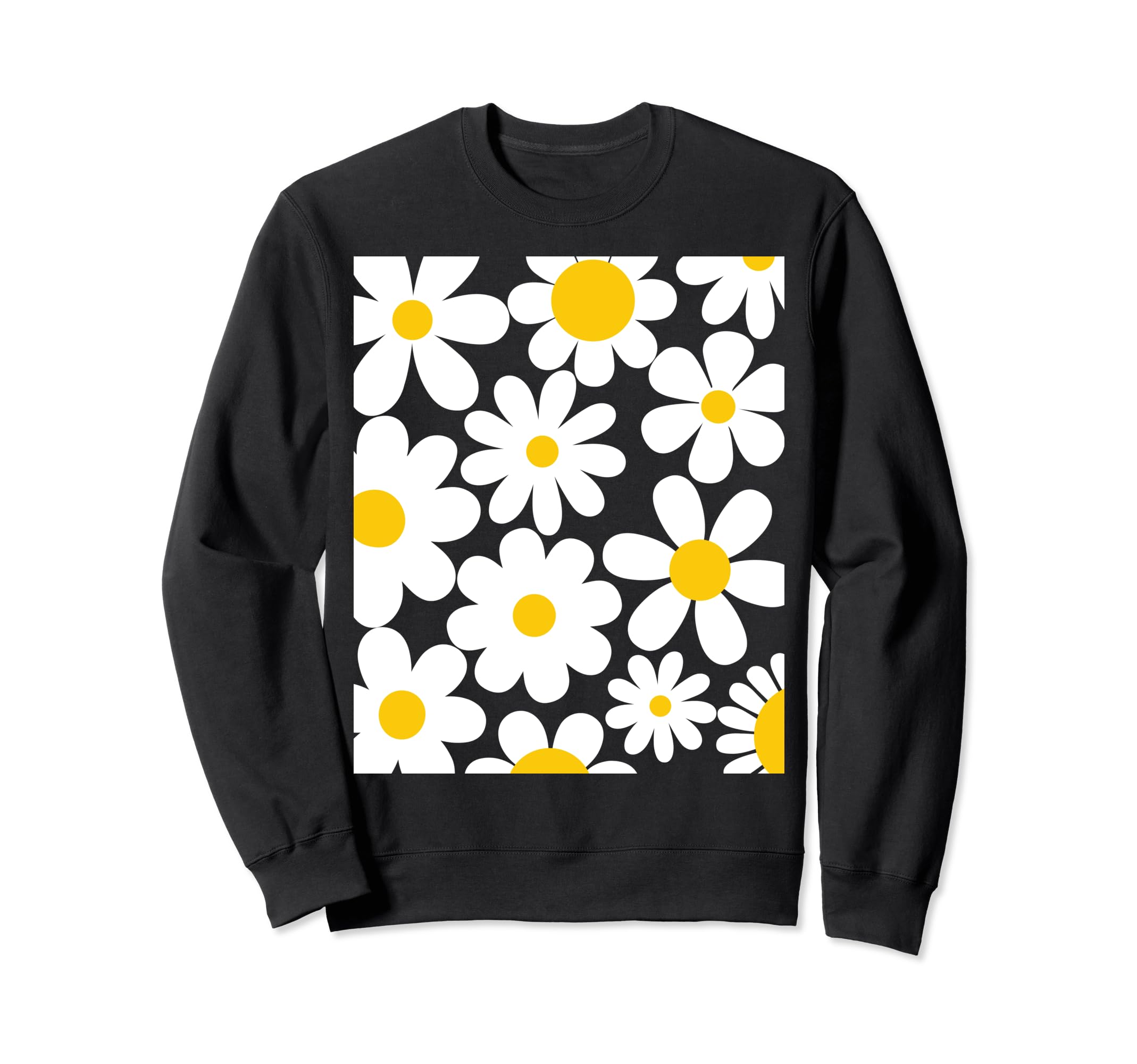 Daisy Flower Floral Pattern Sweatshirt - Unique Graphic Men Women - T-Shirt, Sweatshirt, Hoodie