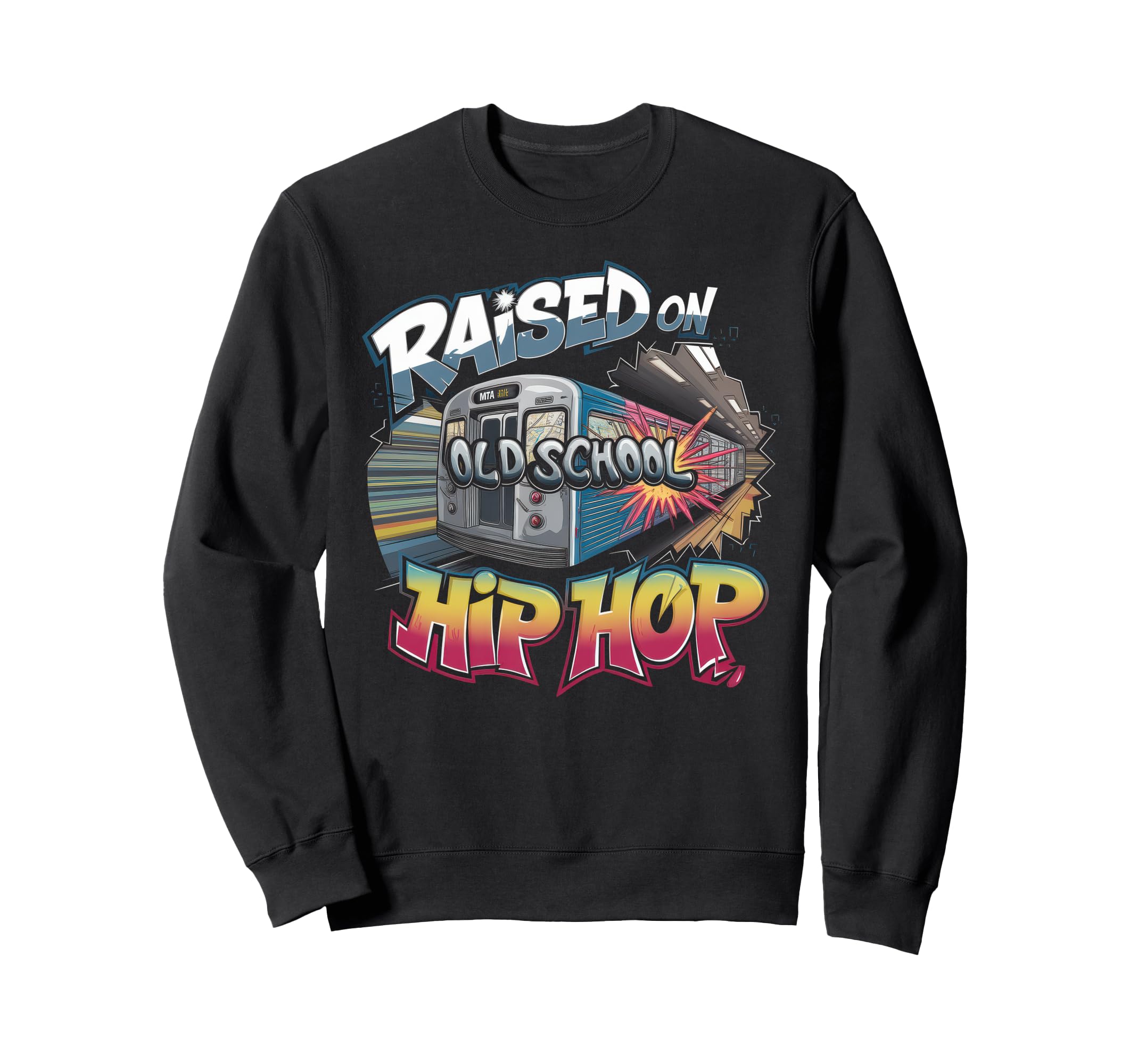 Raised Old School Hip Hop Cassette Sweatshirt - Novelty Apparel Unisex - T-Shirt, Sweatshirt, Hoodie