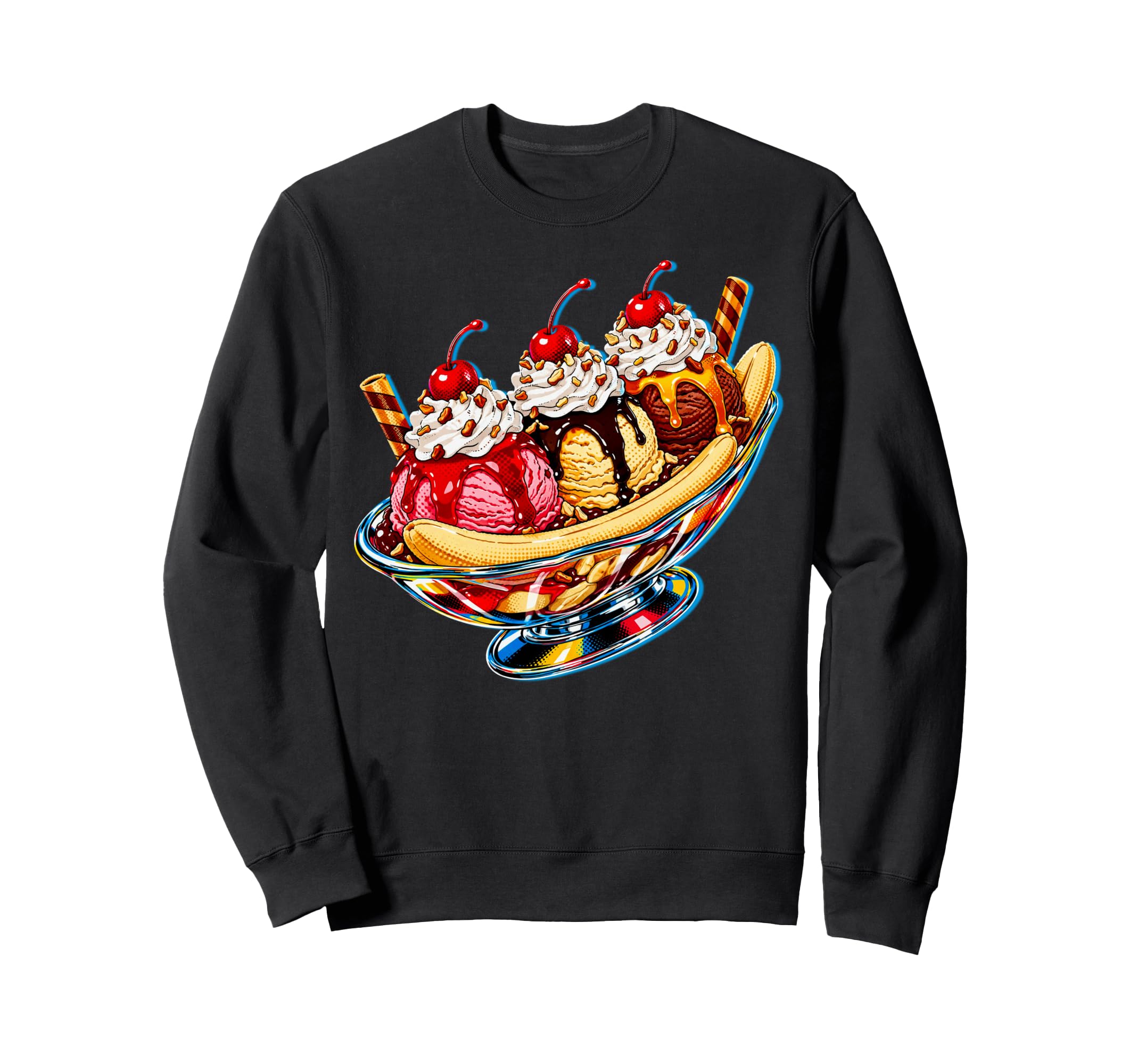 Pop Art S Malt Shop Dessert S Banana Sweatshirt - Unique Graphic Men Women - T-Shirt, Sweatshirt, Hoodie