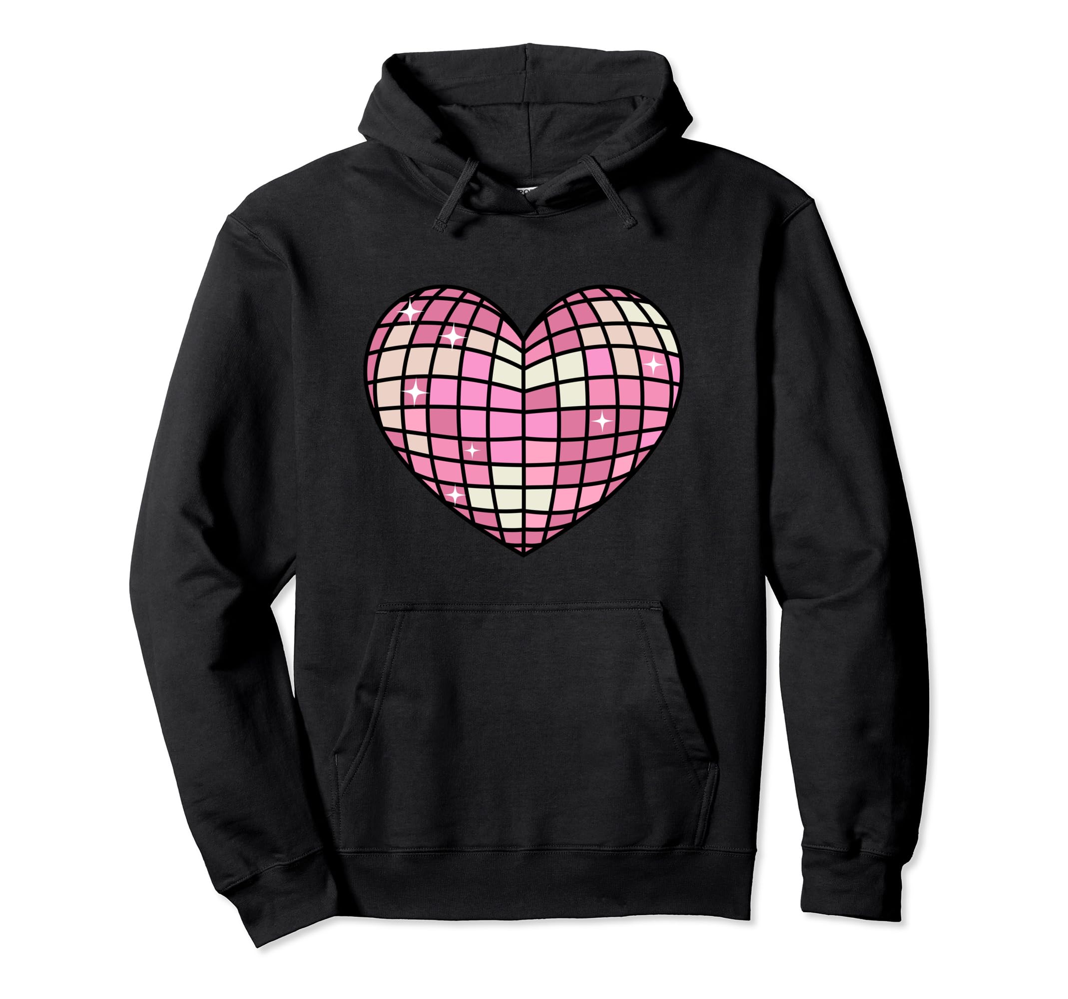 Danish Pastel Aesthetic Heart Disco Hoodie - Novelty Apparel for Adults - T-Shirt, Sweatshirt, Hoodie