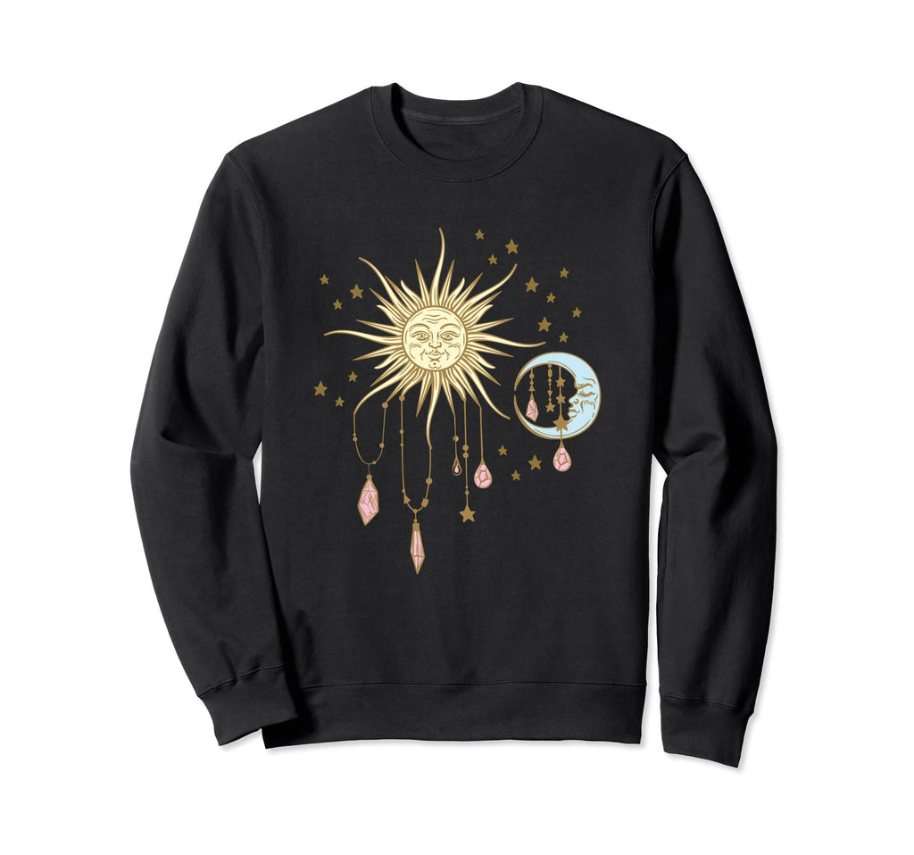 Celestial Sun Moon W Stars 90S Witch Sweatshirt - Unique Graphic Men Women - T-Shirt, Sweatshirt, Hoodie