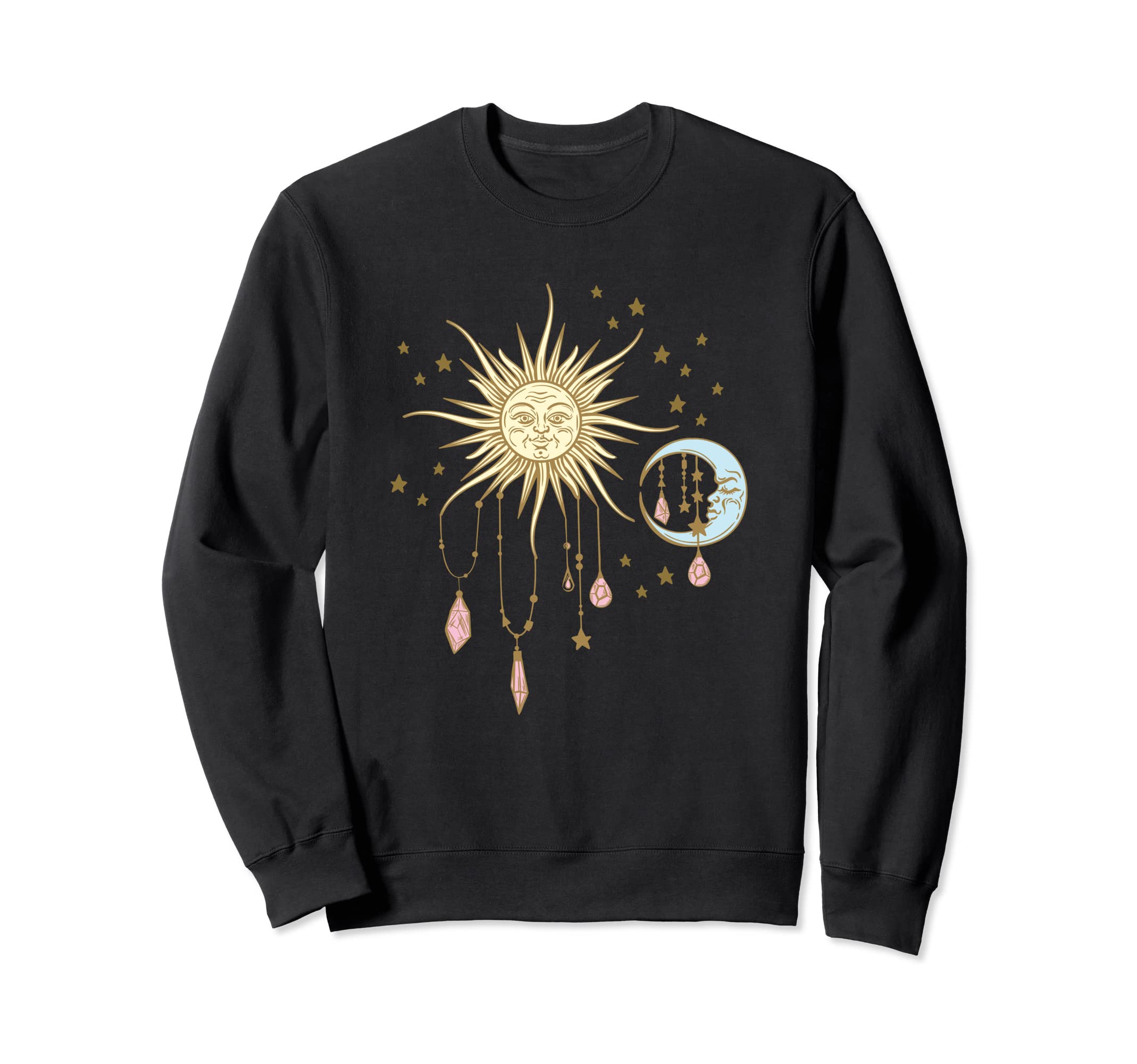 Celestial Sun Moon W Stars 90S Witch Sweatshirt - Unique Graphic Men Women - T-Shirt, Sweatshirt, Hoodie