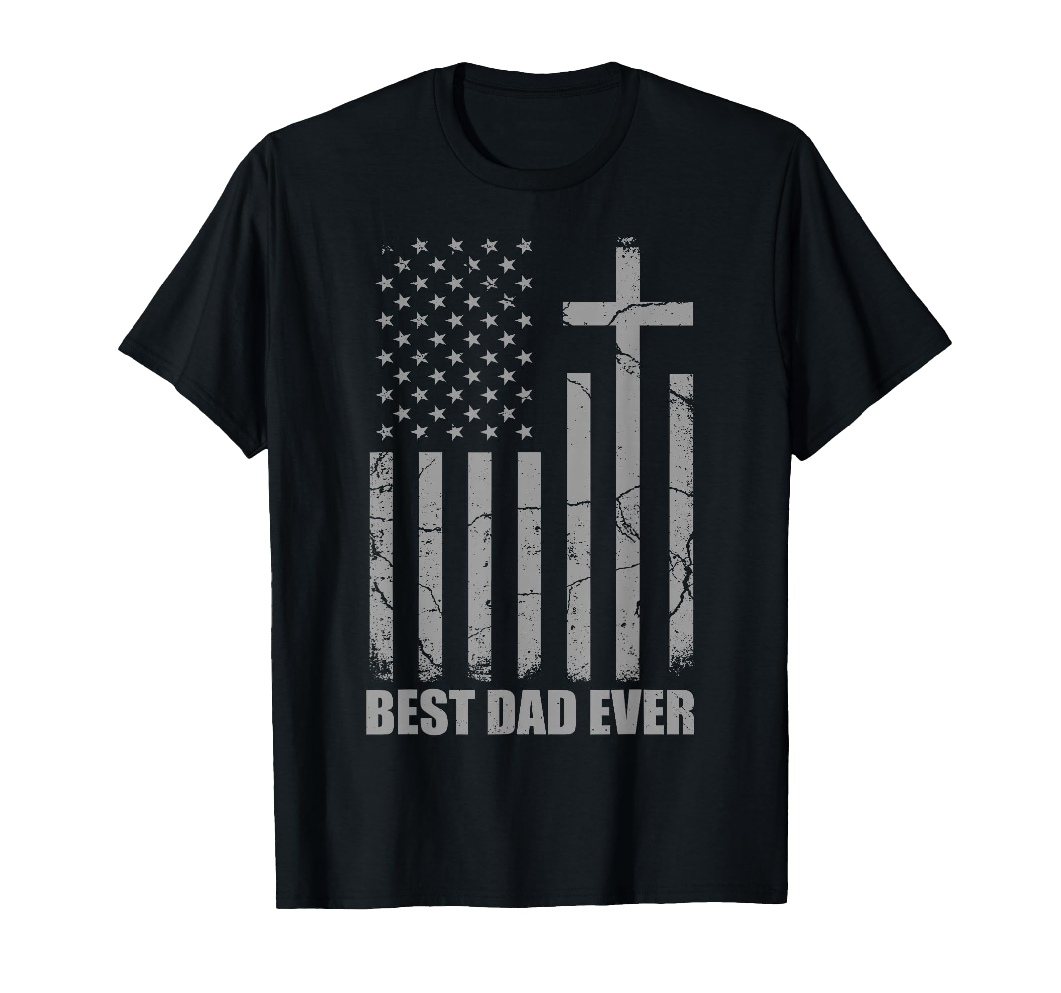 Best Dad Ever Christian Patriotic T-Shirt - Minimalist Print for Adults - T-Shirt, Sweatshirt, Hoodie