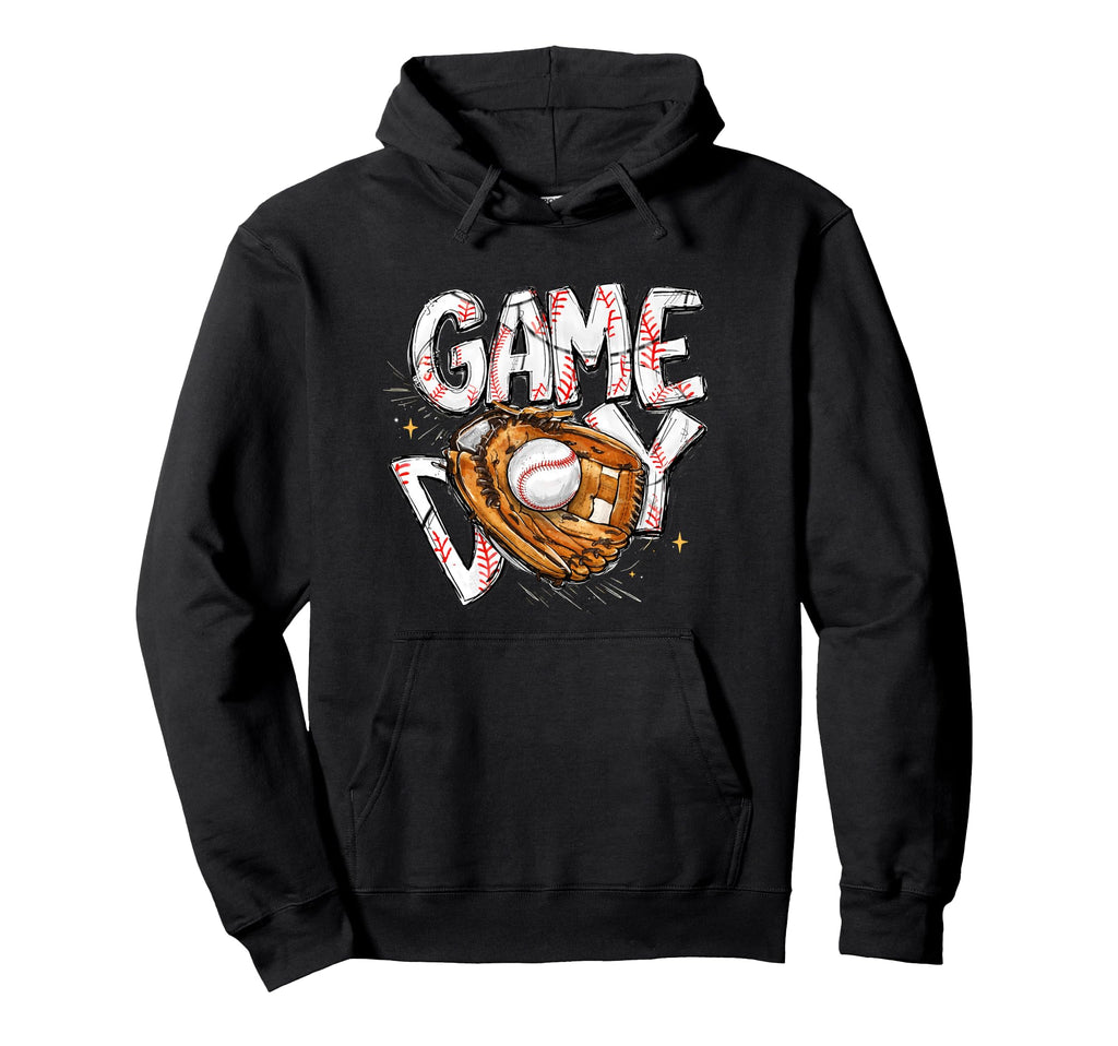 Game Day Baseball Softball Mom Life Both Hoodie - Graphic Print for Adults - T-Shirt, Sweatshirt, Hoodie