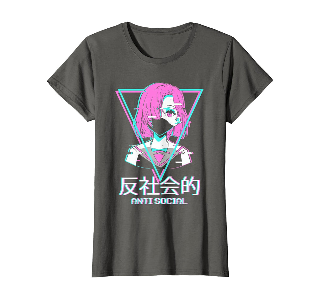 Antisocial Vaporwave Anime Japanese T-Shirt - Graphic Print Unisex - T-Shirt, Sweatshirt, Hoodie