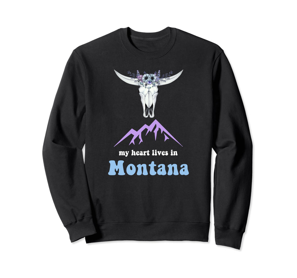 My Heart Lives Montana Boho Travel Sweatshirt - Novelty Apparel Men Women - T-Shirt, Sweatshirt, Hoodie