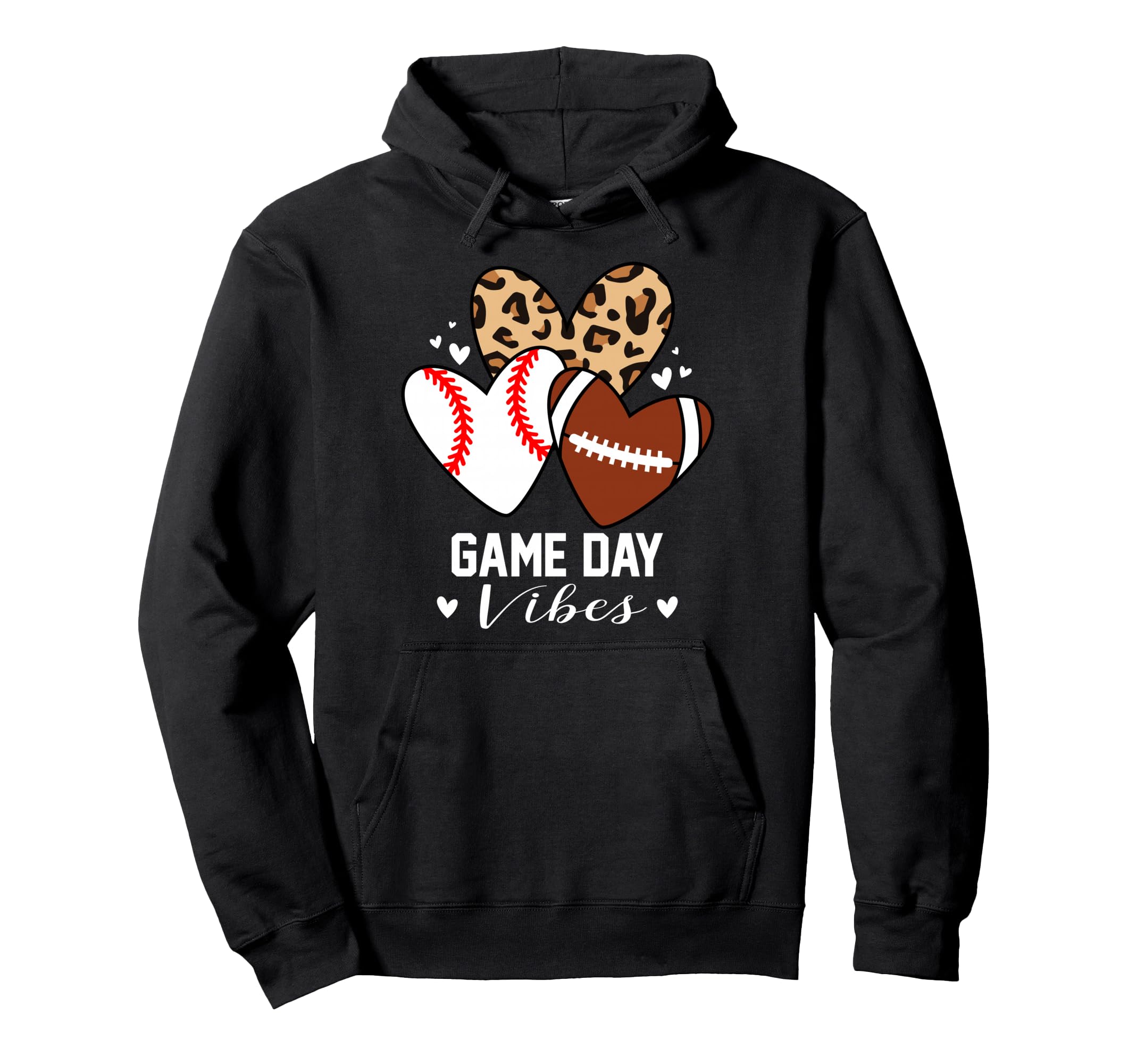 Game Day Vibes Funny Football Baseball Hoodie - Graphic Print Men Women - T-Shirt, Sweatshirt, Hoodie