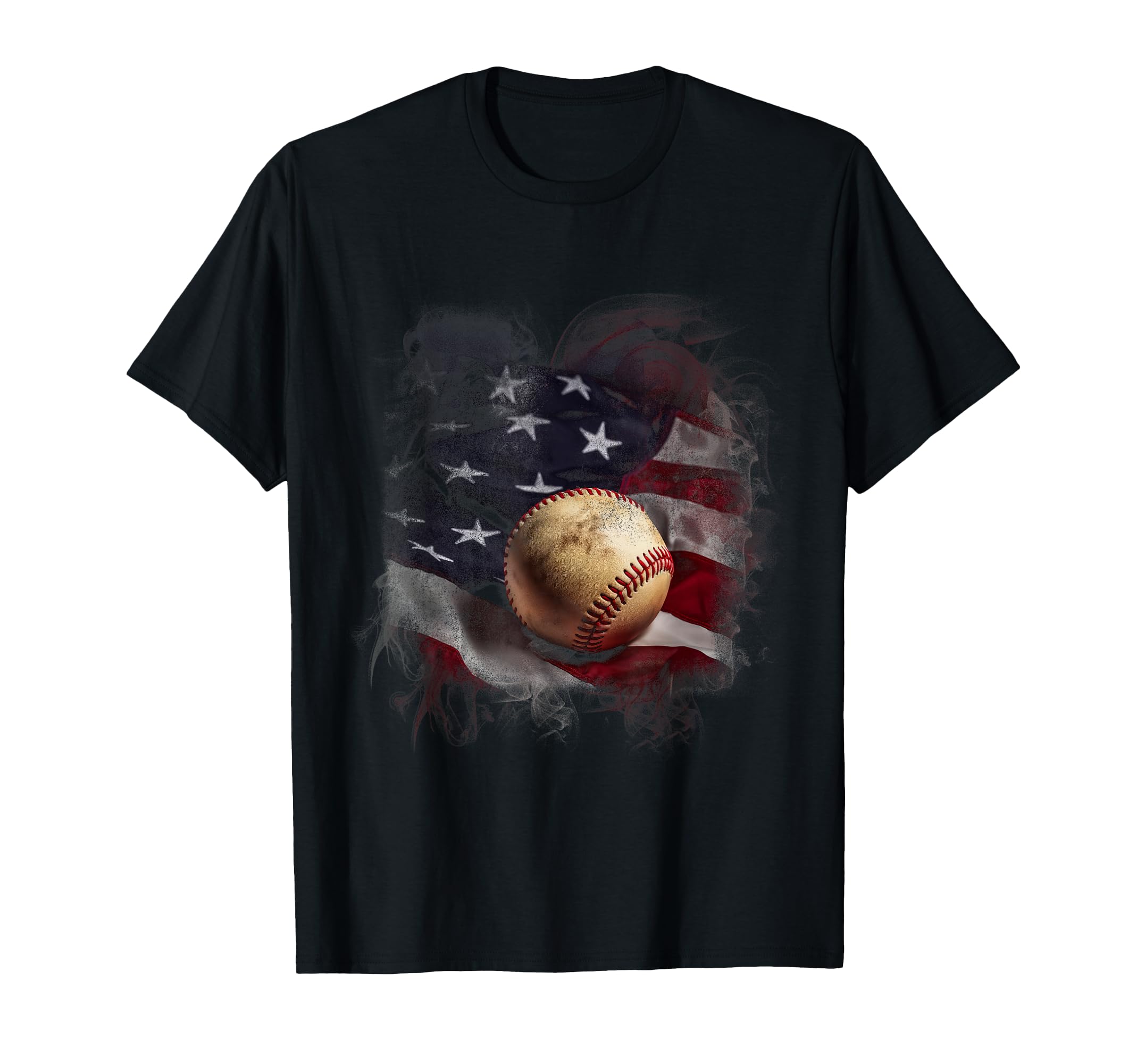 Baseball And American Flag Usa T-Shirt - Aesthetic Graphic for Adults - T-Shirt, Sweatshirt, Hoodie